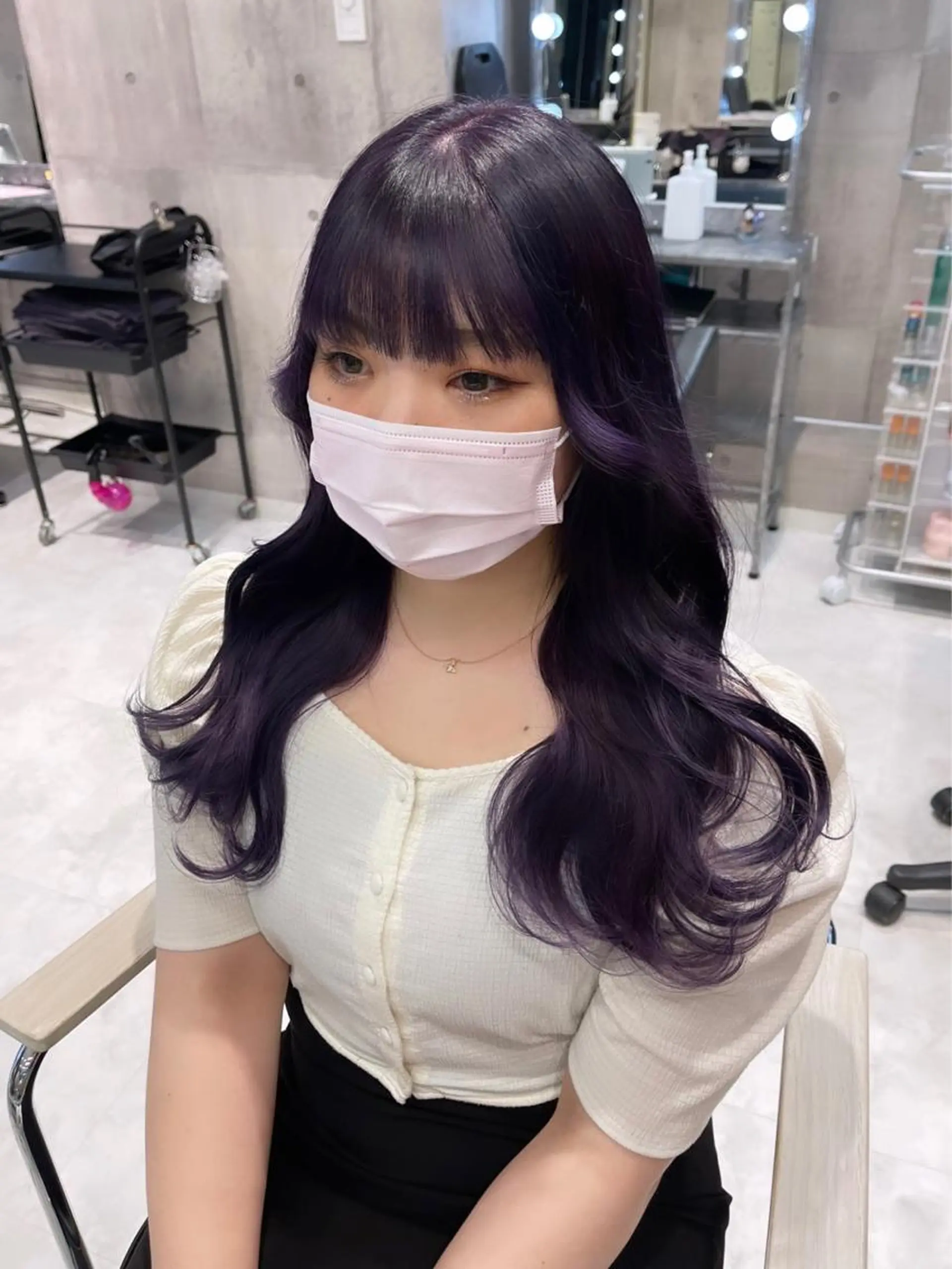 ロング カラー パーマ ヘアアレンジ メンズ キッズ ネイル マツエク・マツパ アイブロウ 🎀韓国スタイル YURINA🎀のヘアスタイル