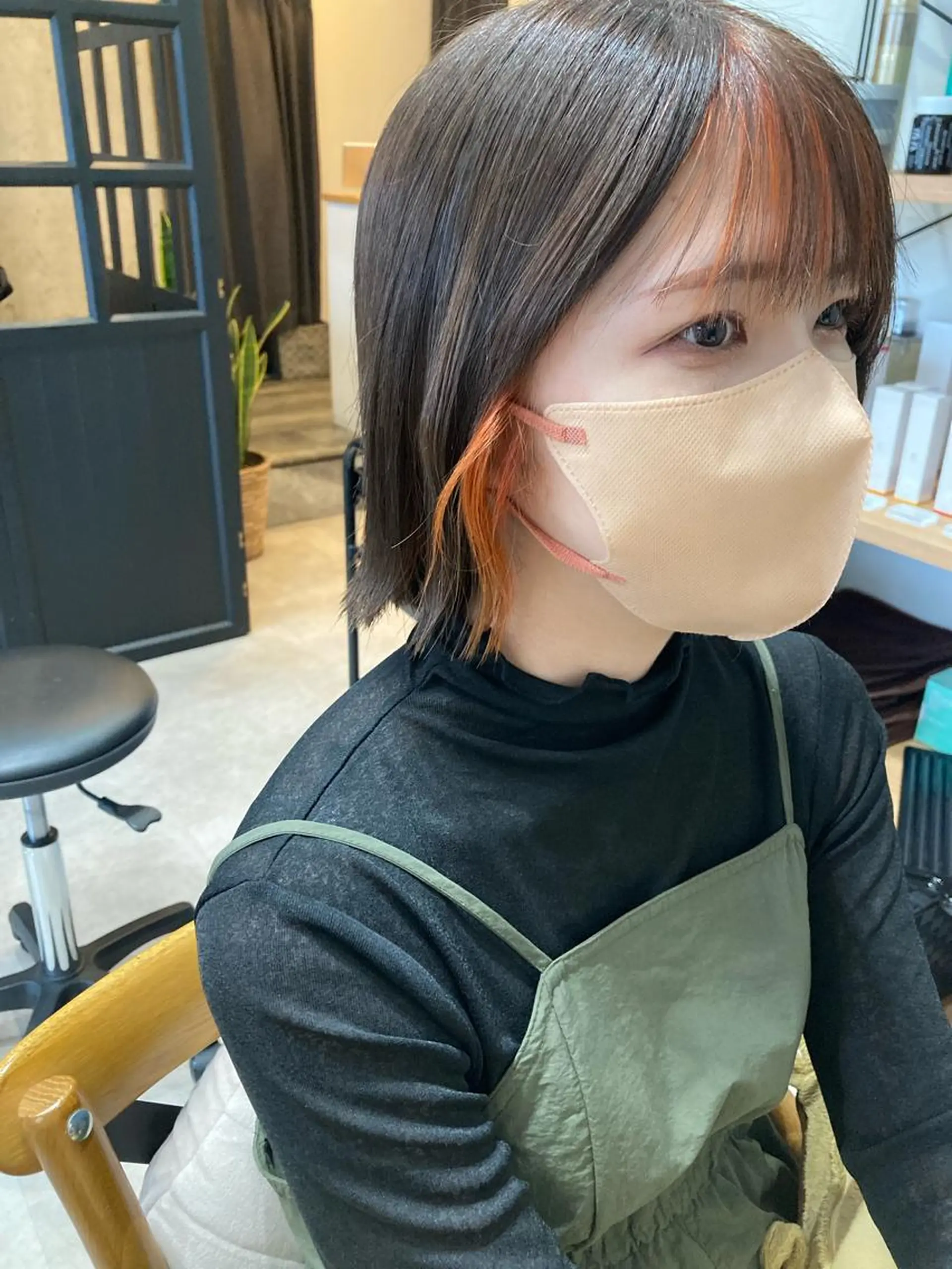 ショート ヘアカラー トリートメント ✨色持ちの良い艶 カラー✨蟹江真世のヘアスタイル