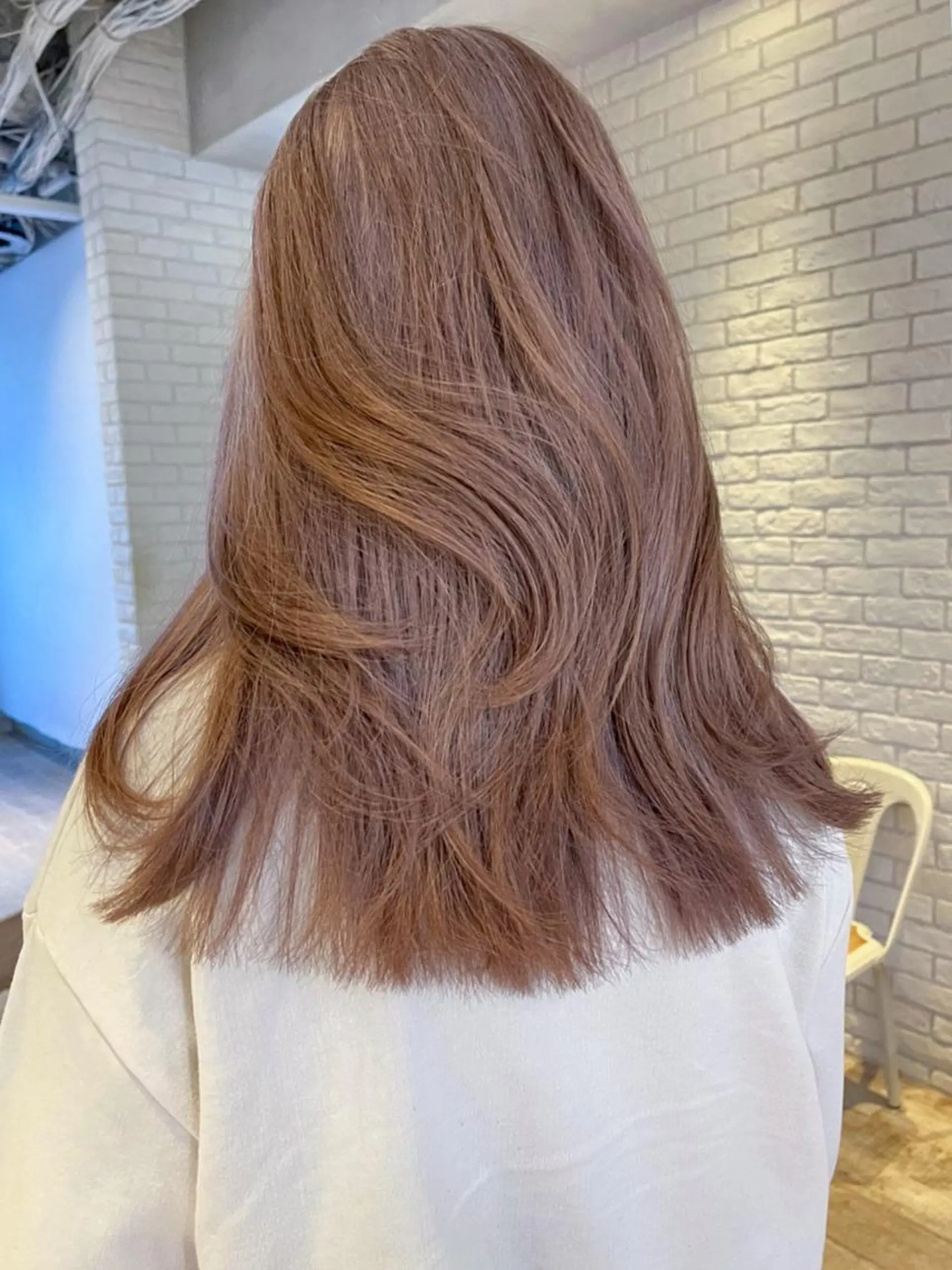 セミロング カラー ベージュカラー ピンクカラー ピンクベージュ レイヤーカット ITbyALBUM 中野店のヘアスタイル