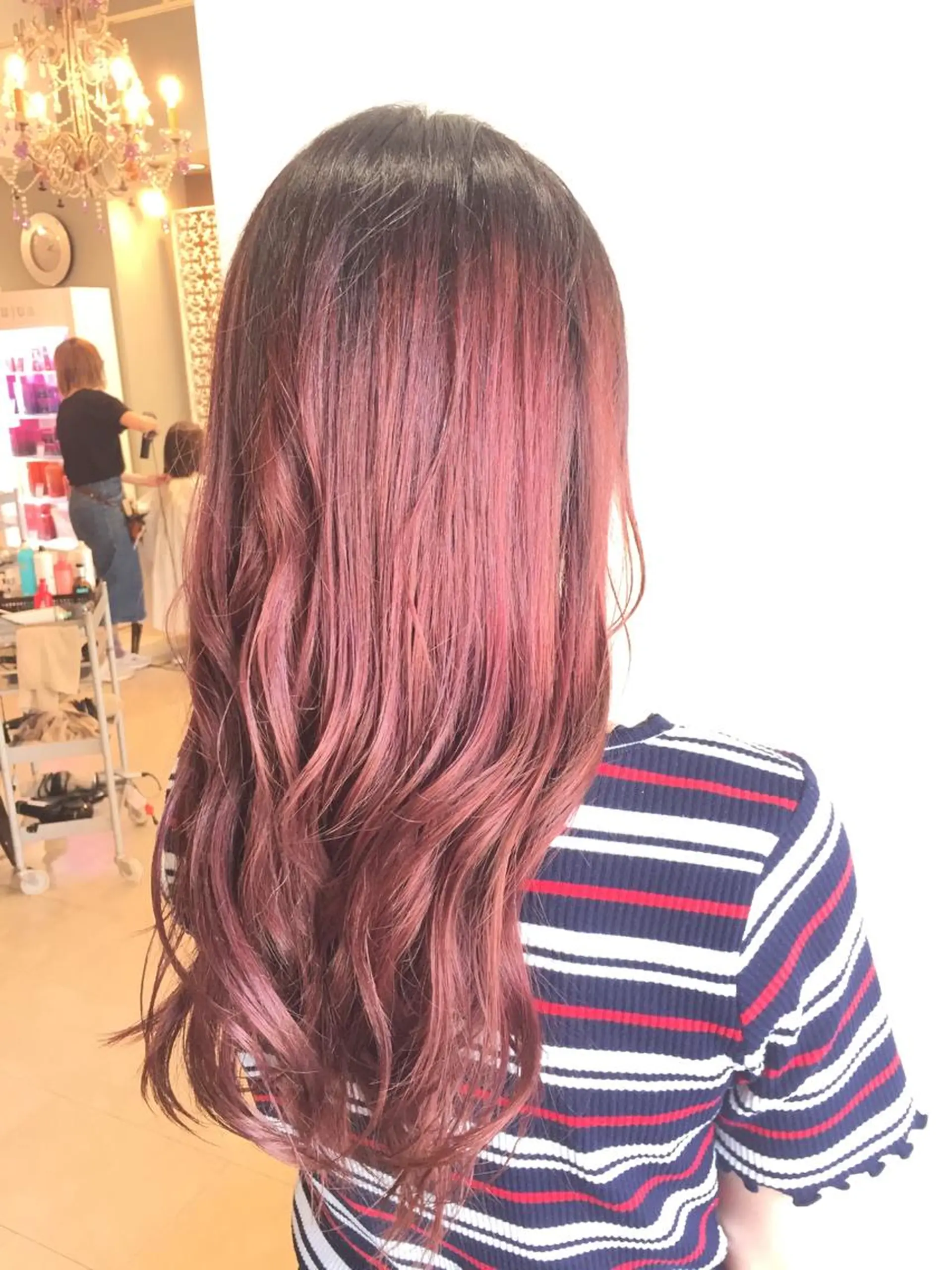 ロング カラー グラデーションカラー ピンクカラー バイオレットカラー 外国人風カラー ヘアカラー 髪質改善/痛ませ ないカラー/西村航大のヘアスタイル