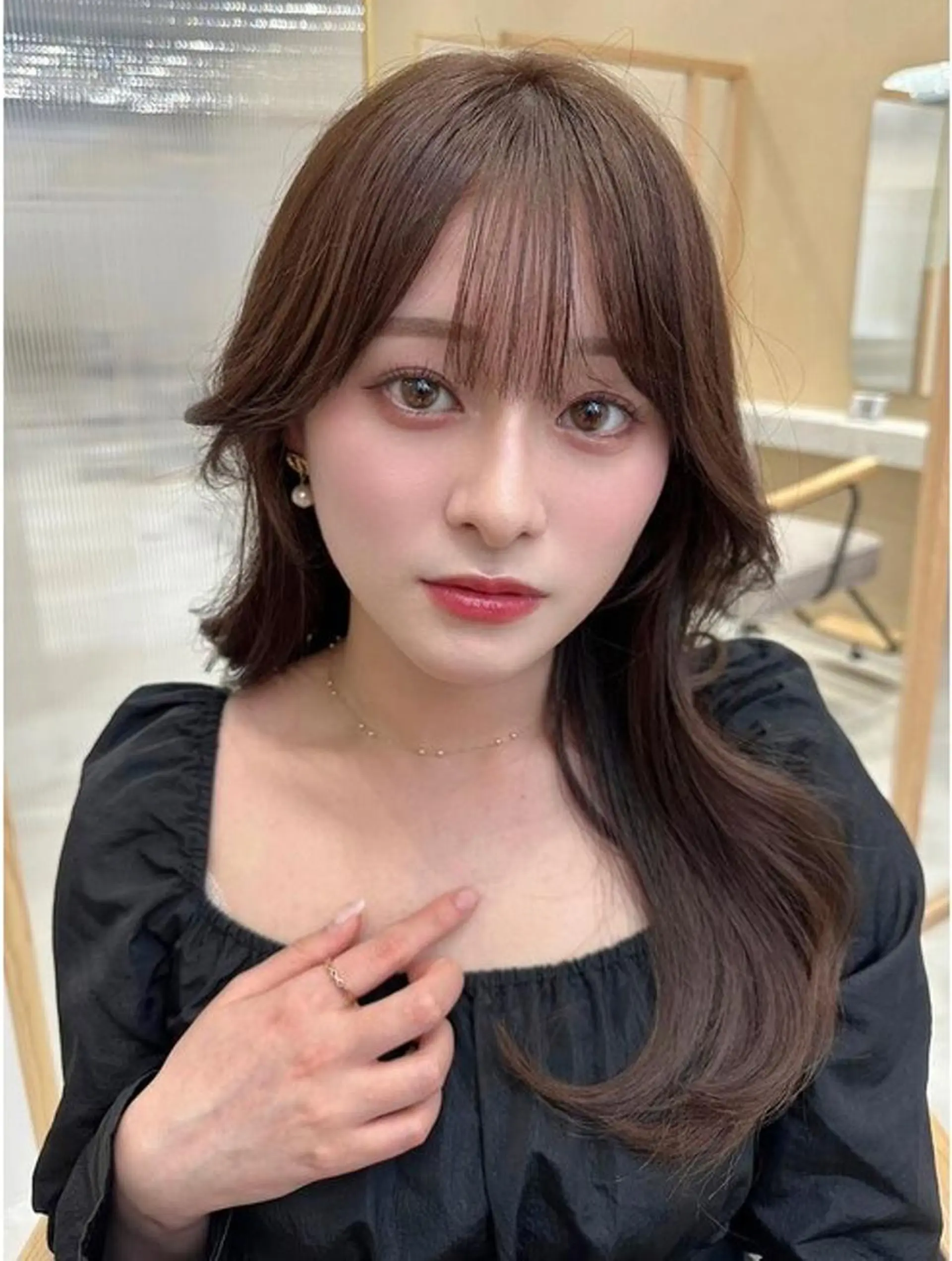 セミロング セミロングパーマ 顔まわりレイヤー 髪質改善 韓国風ヘア レイヤーカット カット 髪質改善🇰🇷レイ ヤーカット/艶透明髪のヘアスタイル