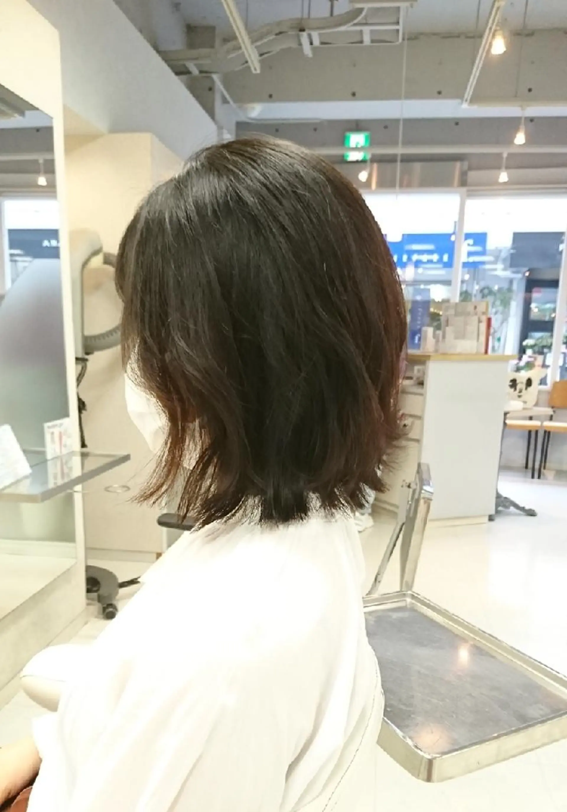 ミディアム ボブ くせ毛 外ハネヘア カット nagane sayakaのヘアスタイル