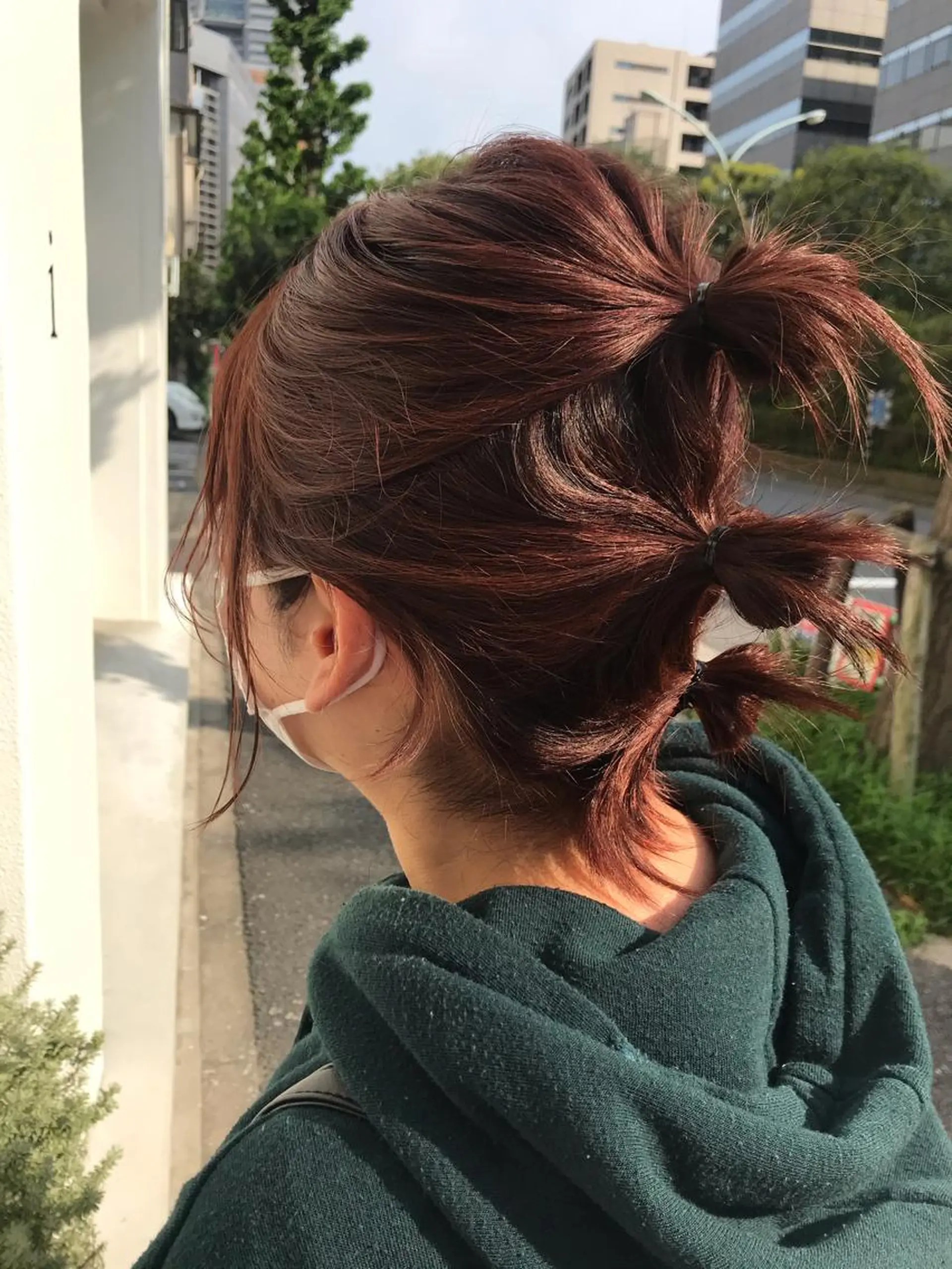 ミディアム カラー ヘアアレンジ ベージュカラー ピンクカラー ピンクベージュ moi-meme.soe所属・タナカ リナのヘアスタイル