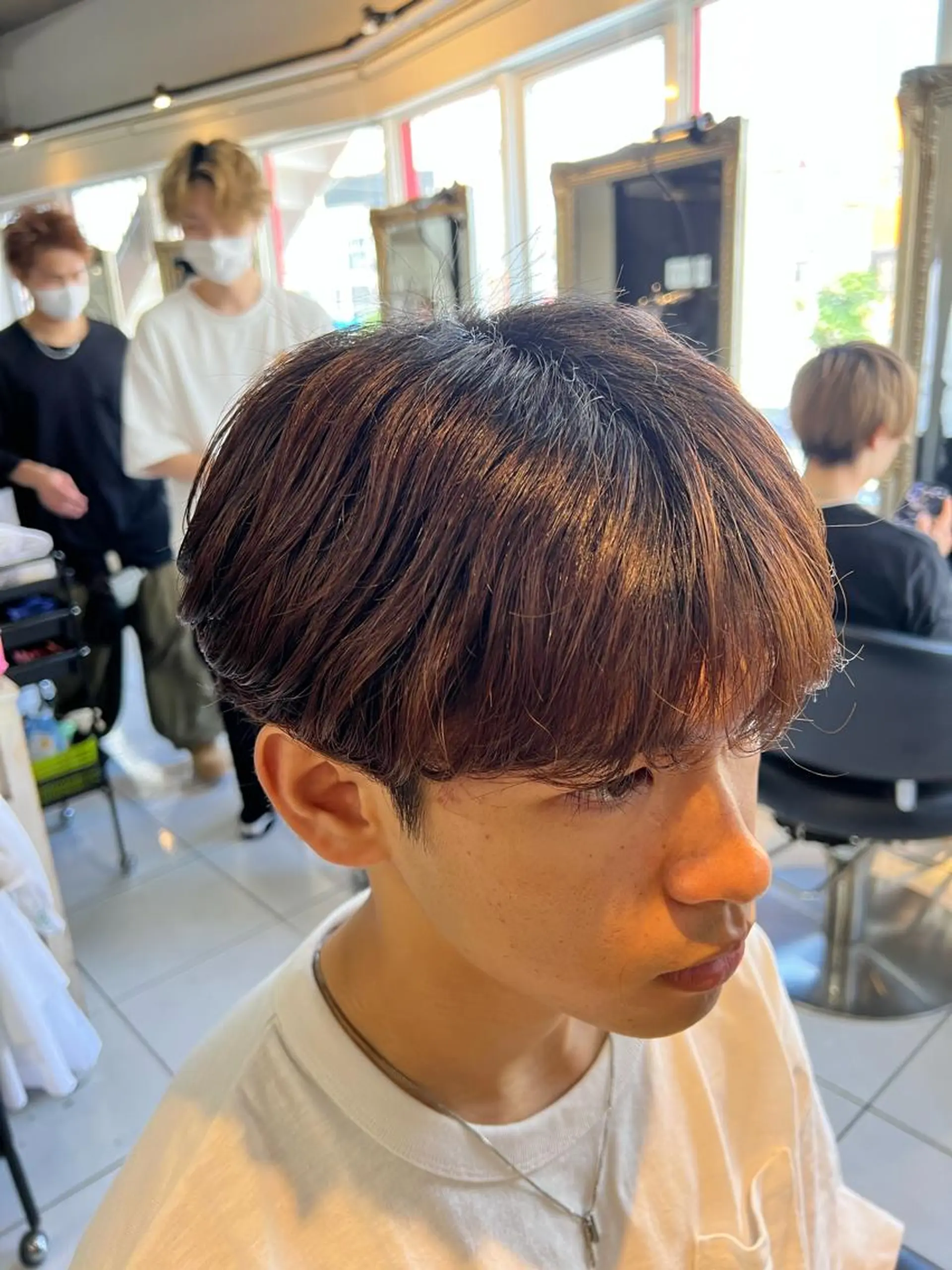 パーマ メンズ センターパート フェードカット カルマパーマ マッシュ メンズパーマ カット パーマ パーマ特化美容師 茂木広幸のヘアスタイル