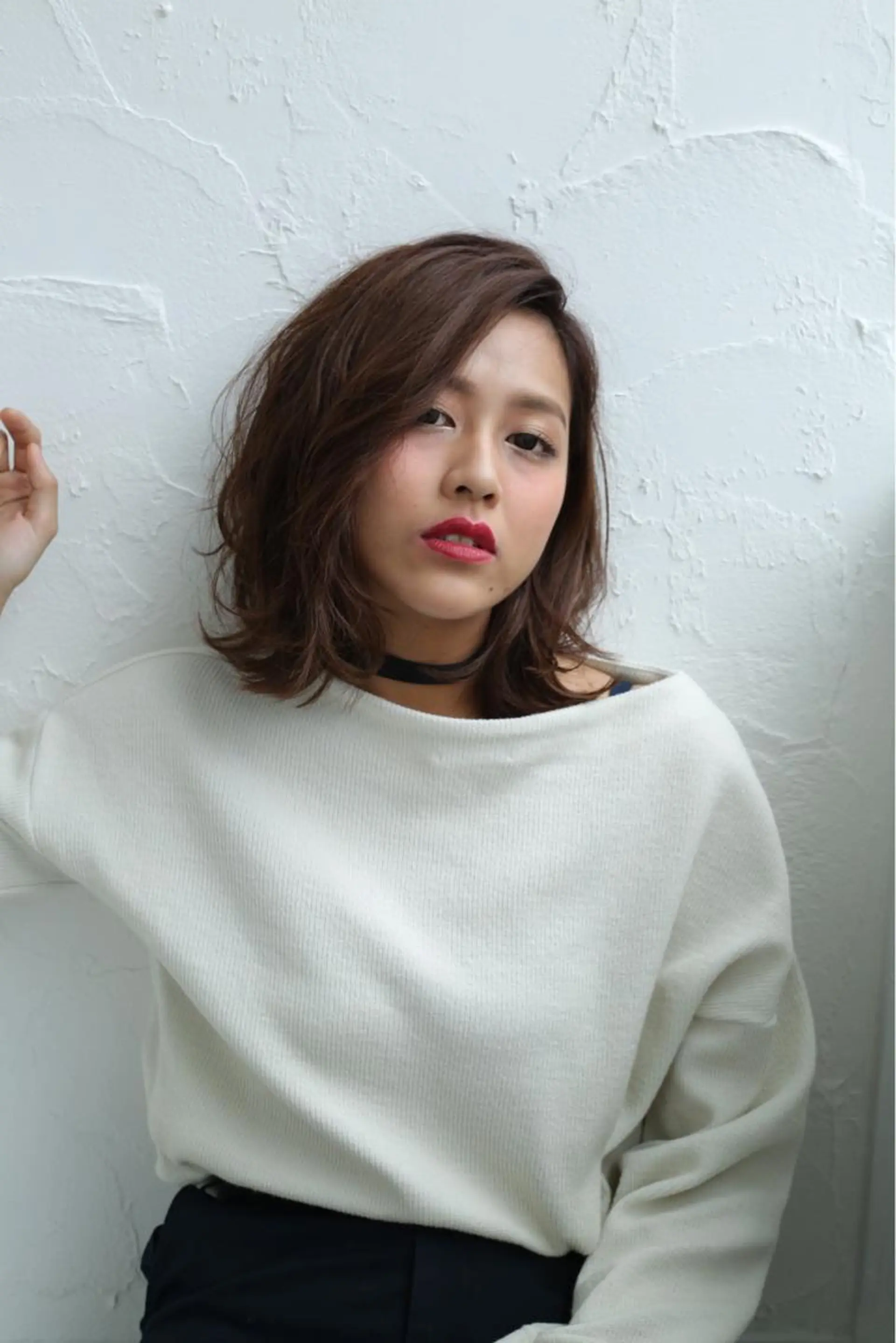 ショート カラー ボブ 外ハネヘア 福井 進吾のヘアスタイル