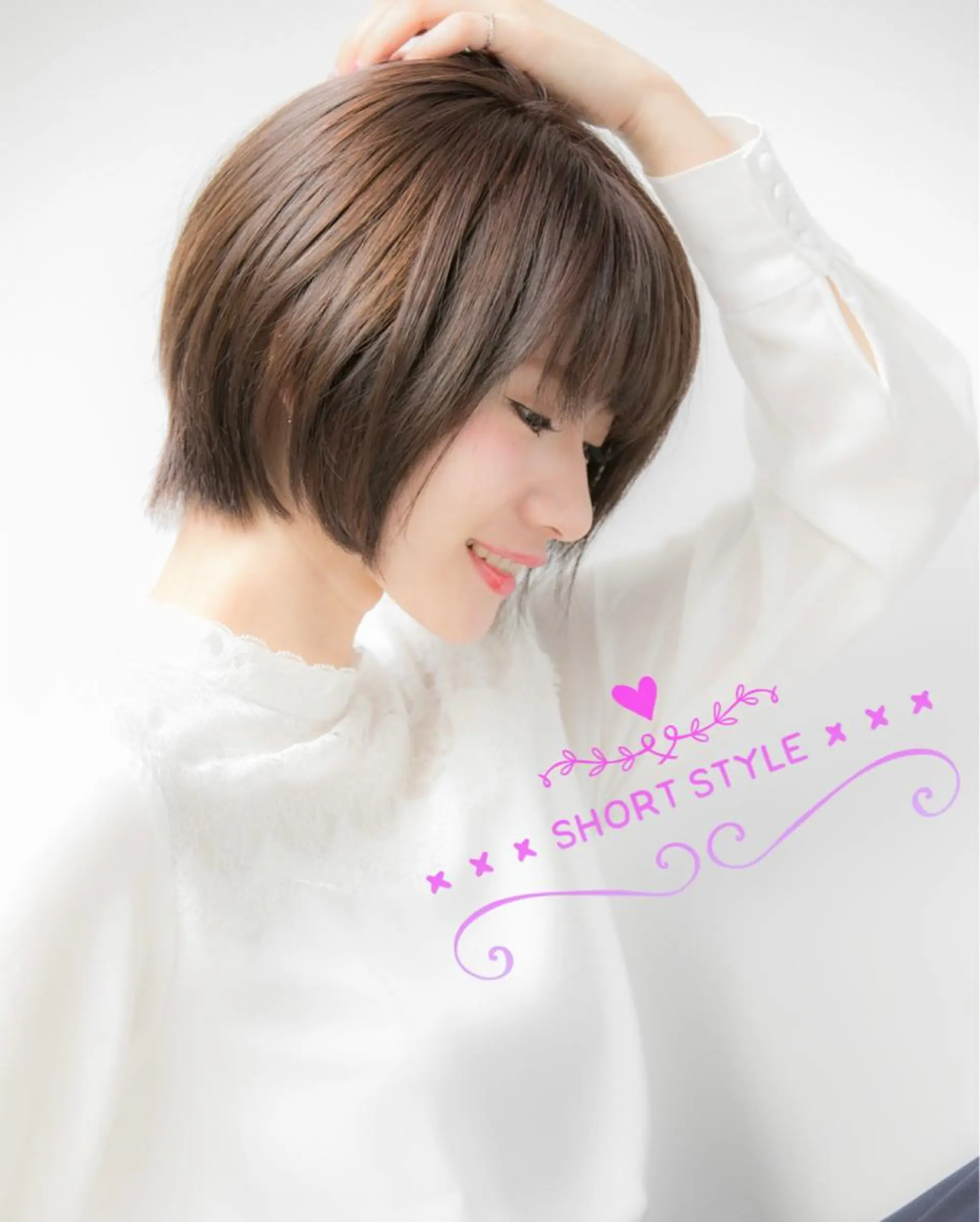 ショート カラー カット ヘアカラー トリートメント 💎小顔前髪&髪質 改善カラー💎片桐のヘアスタイル