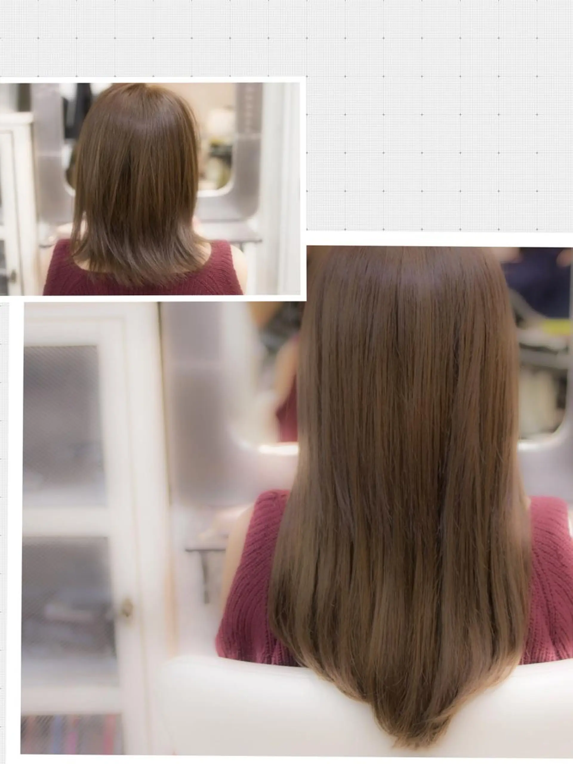 ミディアム シールエクステ エクステ カット ヘアカラー エクステ FÜRSTIN所属・西村髪質改善 ブリーチ縮毛矯正のヘアスタイル