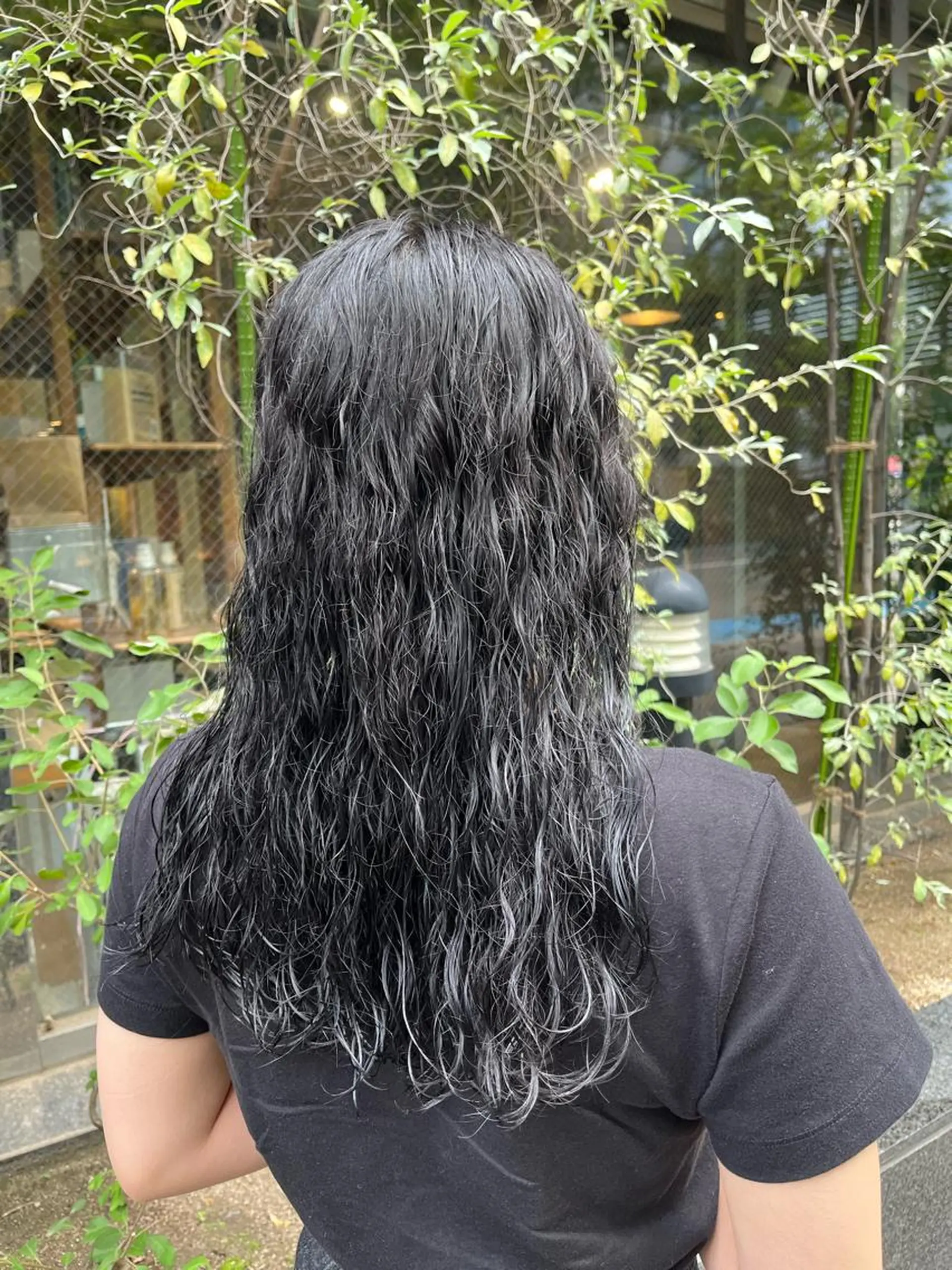 カラー パーマ カット ヘアカラー パーマ えんぐちとも／透明感 カラー／博多ボブのヘアスタイル