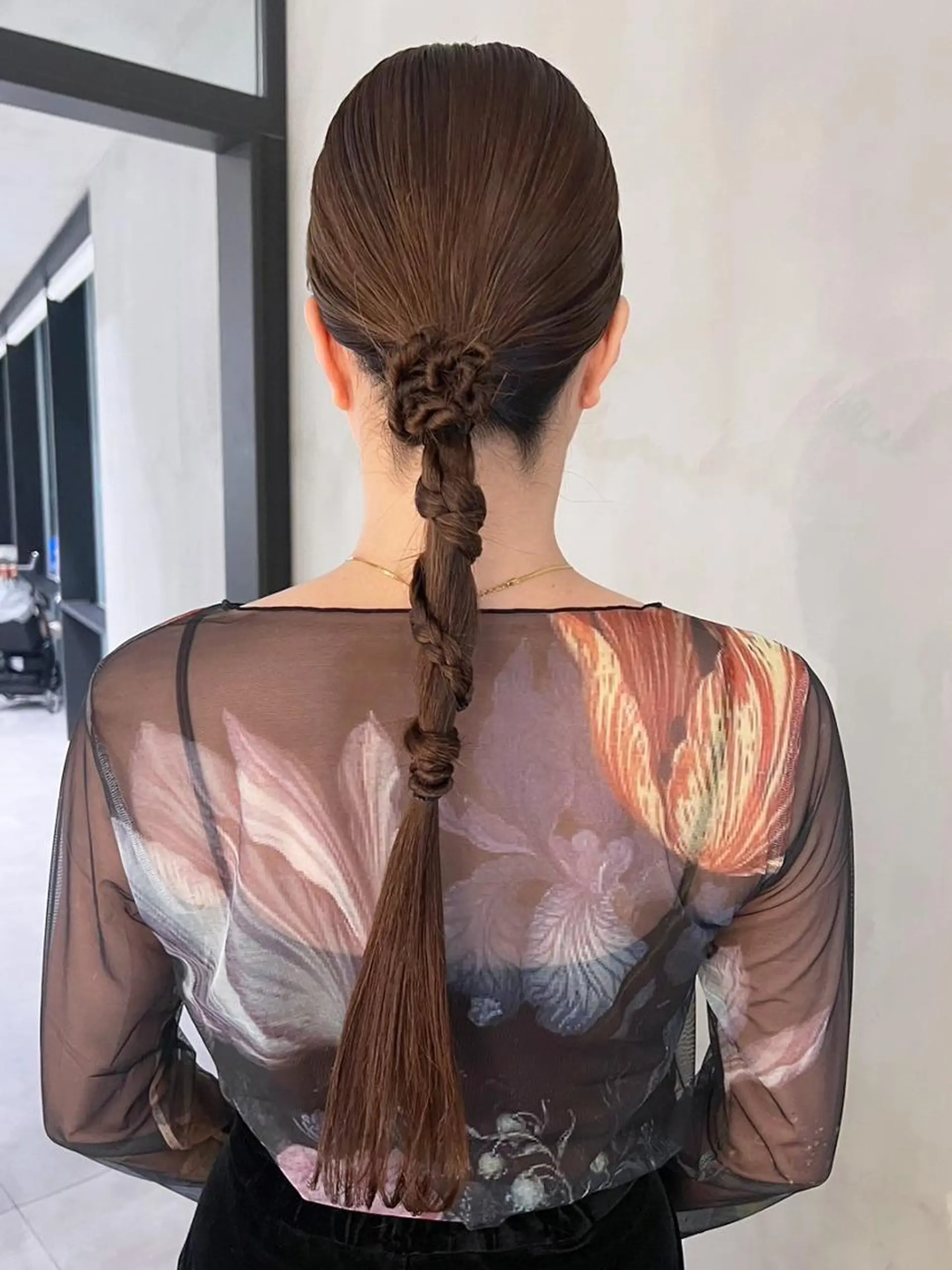 カラー セミロング ヘアアレンジ 韓国風ヘア おくれ毛 ヘアセット ITbyALBUM 中野店のヘアスタイル