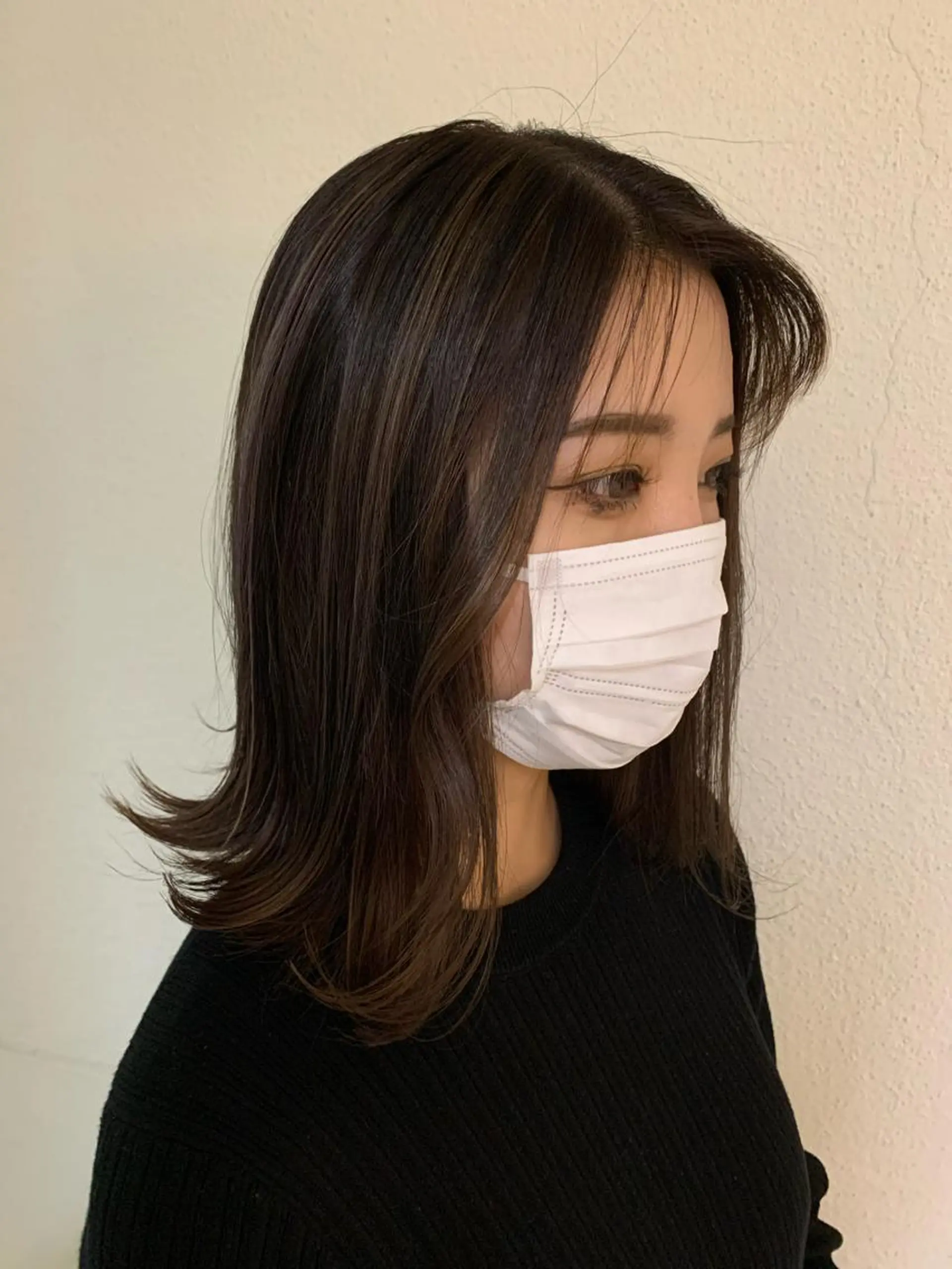 セミロング カラー 船津武俊 フナツタケトシのヘアスタイル