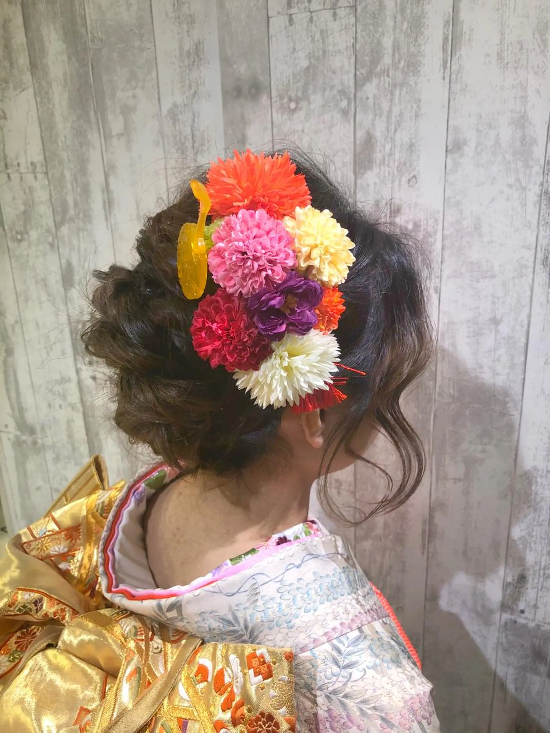 セミロング ヘアアレンジ 成人式 Cuore 清尾 浩昭のヘアスタイル