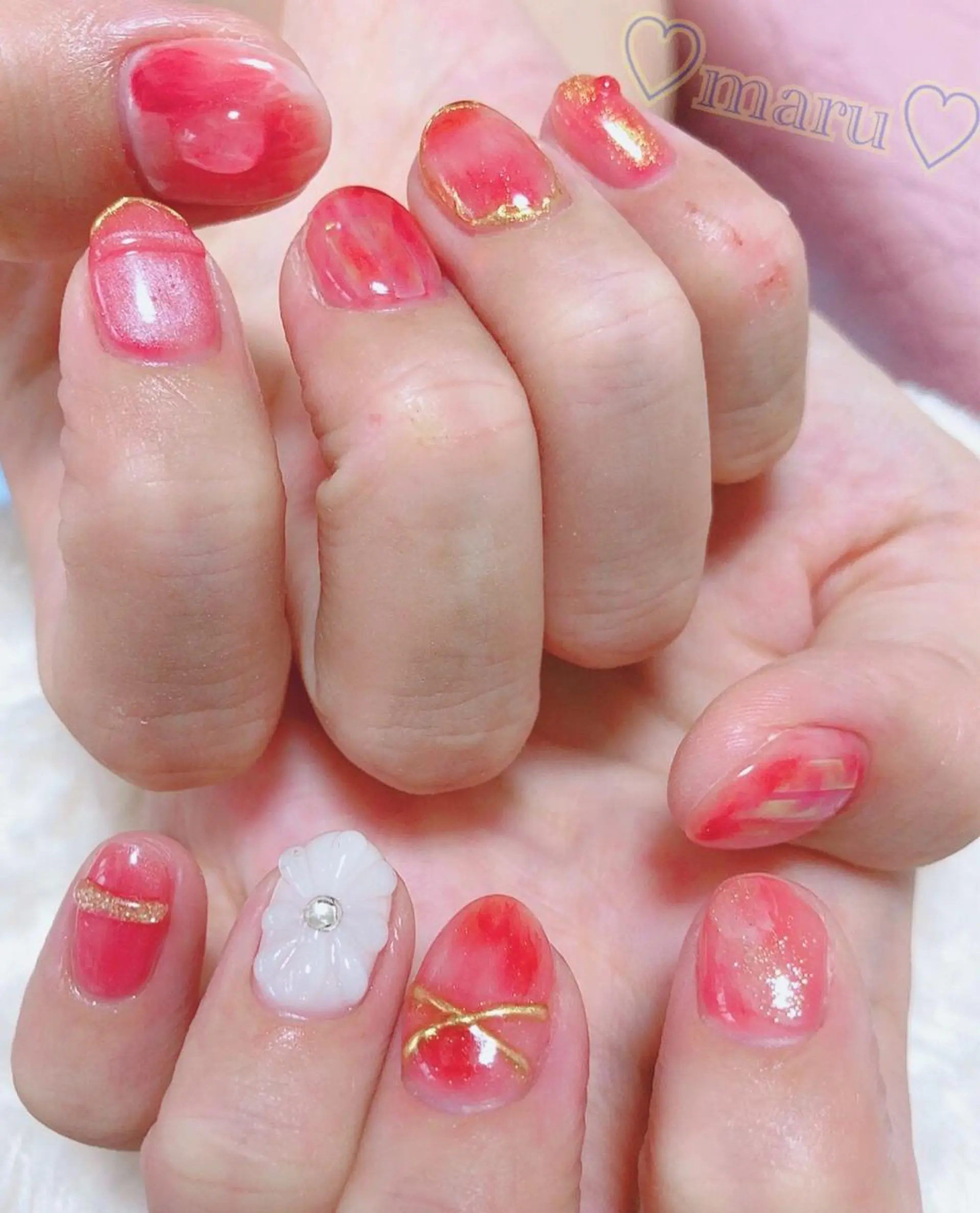 ネイル ハンドネイル フットネイル まるみ ♡のネイルデザイン