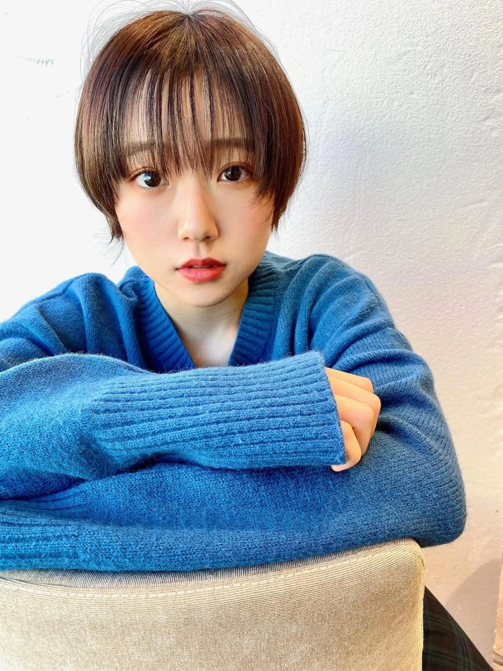 ショート カラー パーマ カット ヘアカラー トリートメント 店長/mao/ 前髪/顔周りカットのヘアスタイル