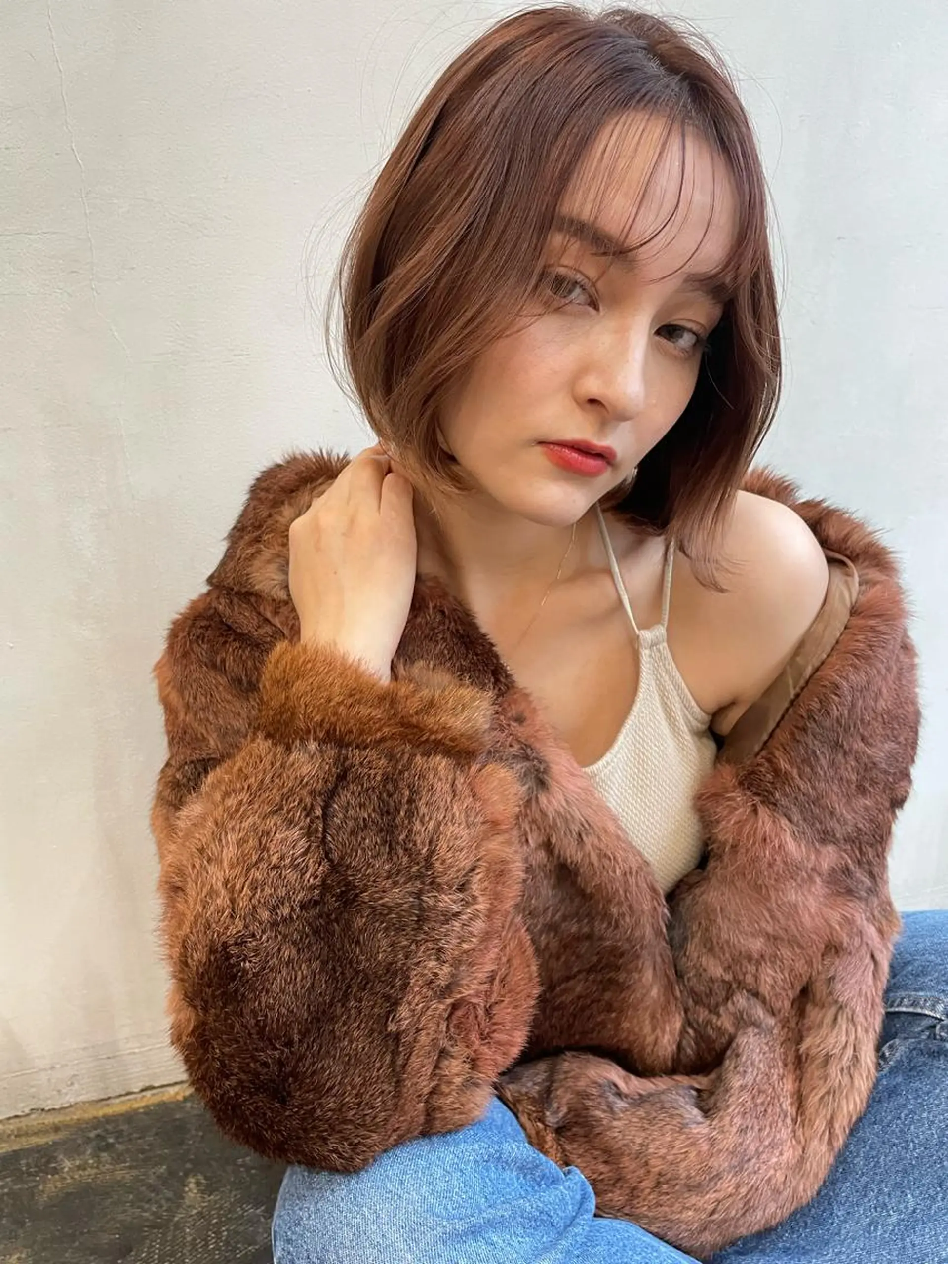 ショート カラー ショートボブ ブリーチ ボルドーカラー ボブ 外国人風カラー ショート/ボブ専門 宮脇美奈/南船場のヘアスタイル