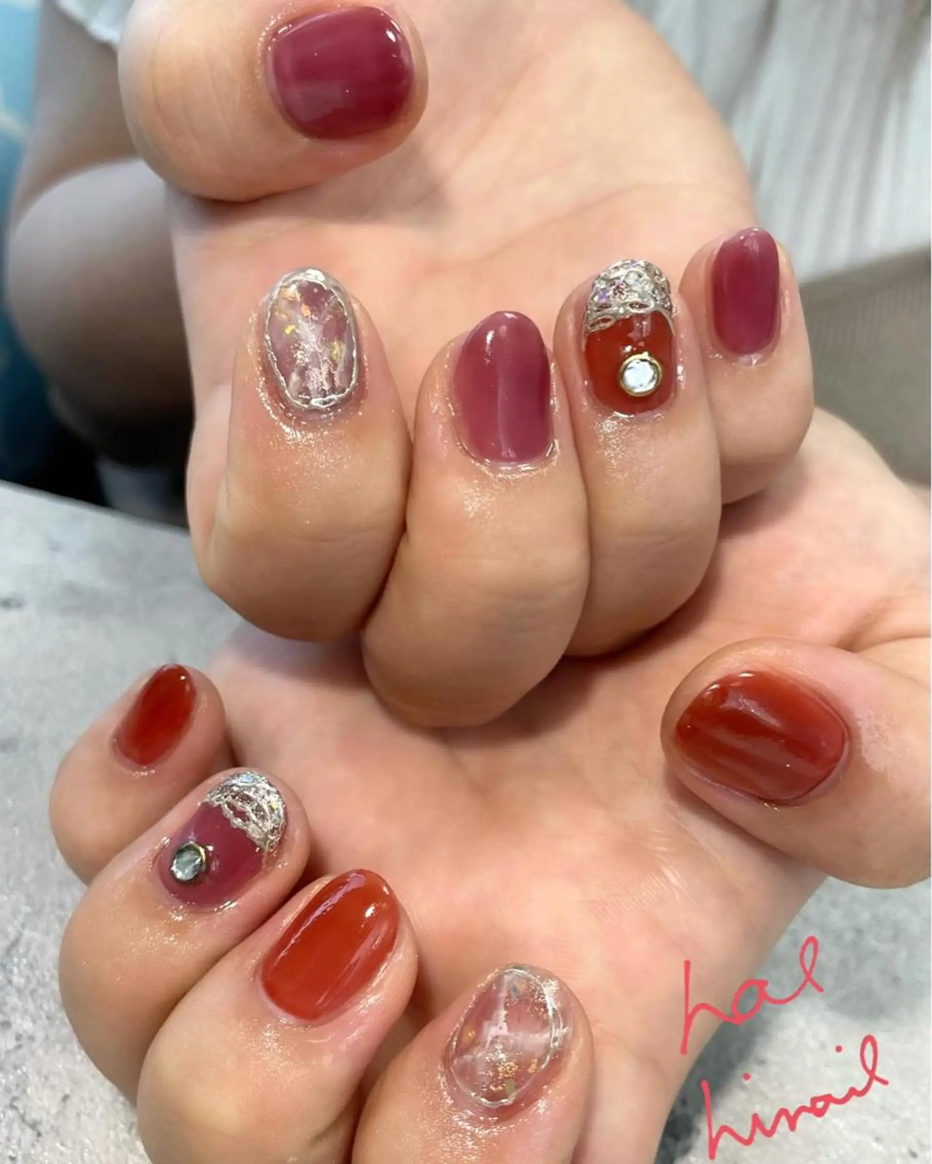 ネイル ミラーネイル はるひな ねいるのネイルデザイン