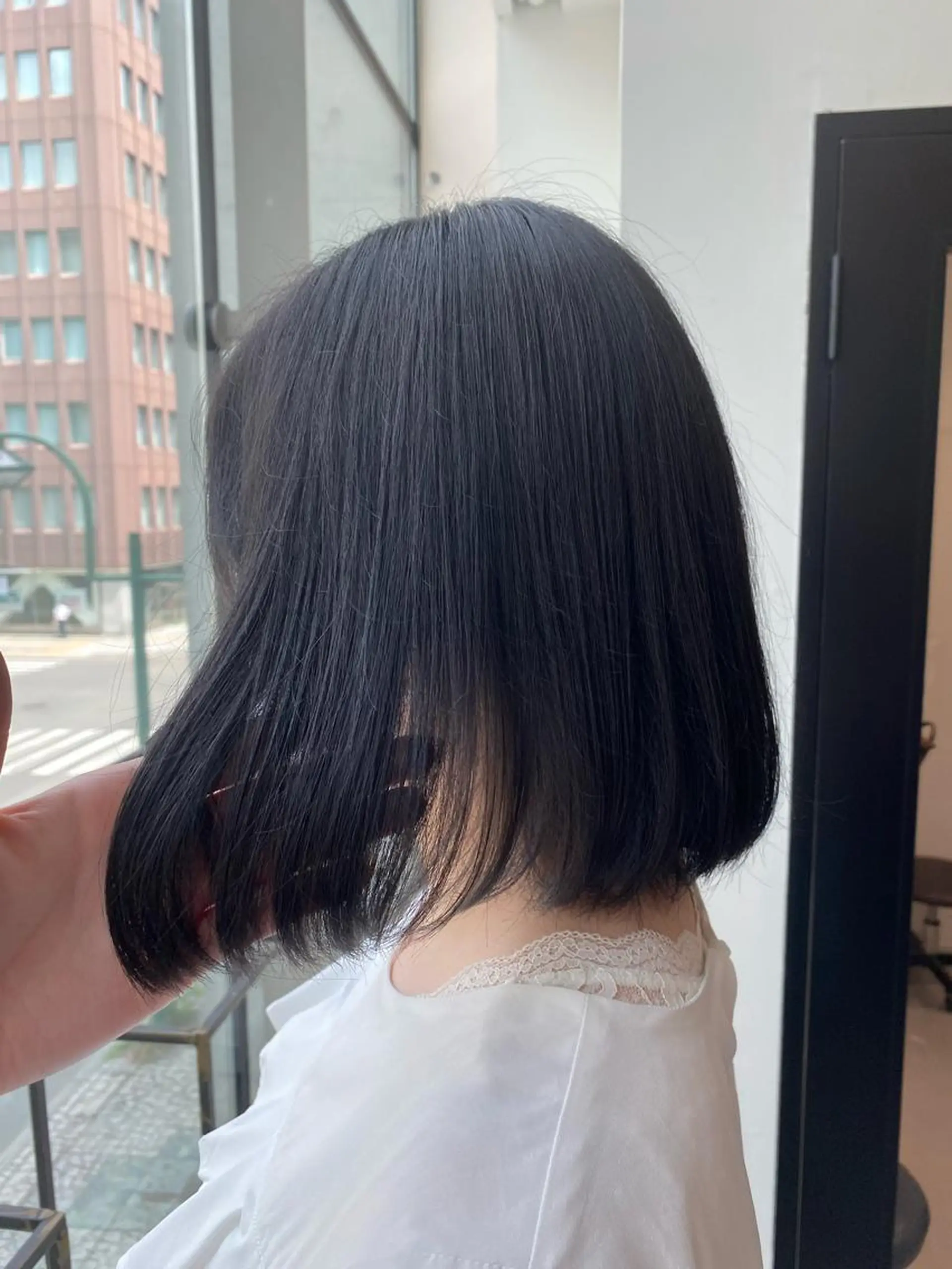 カラー 黒髪 ブリーチ ブルーカラー ブルーブラック ブリーチなしカラー 韓国ヘア/艶髪🎀 宮川みほのヘアスタイル