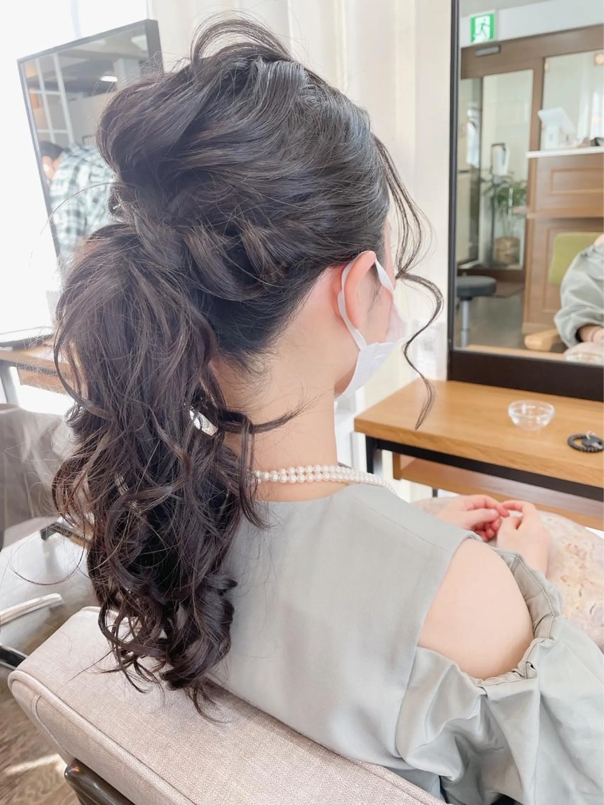 ロング カラー ヘアアレンジ ポニーテール ナカジ🌸ロブ/ボブ /前髪🌸のヘアスタイル