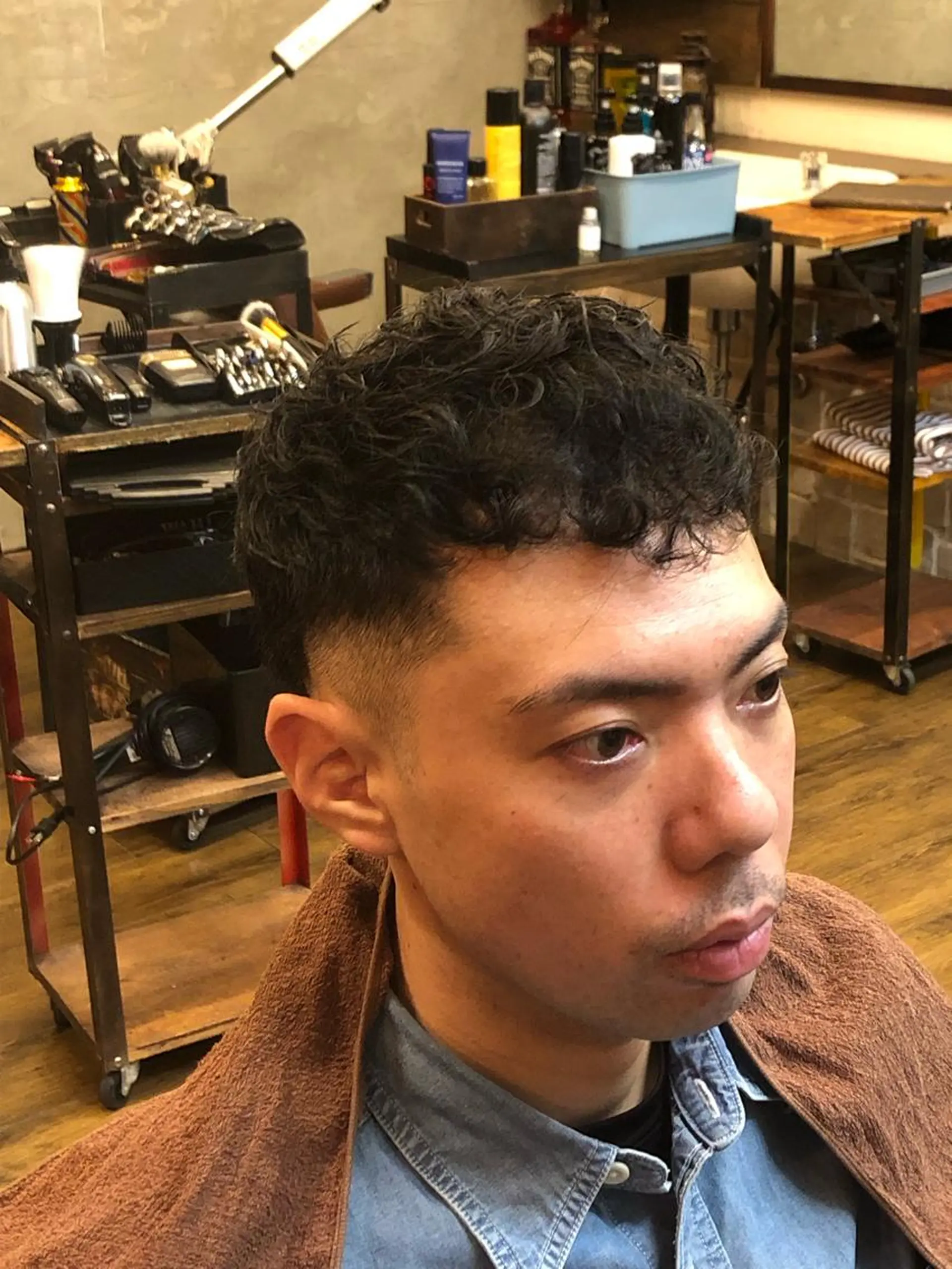 ショート メンズ フェードカット くせ毛 ナイルプラス所属・ナイルプラス ヨウのヘアスタイル