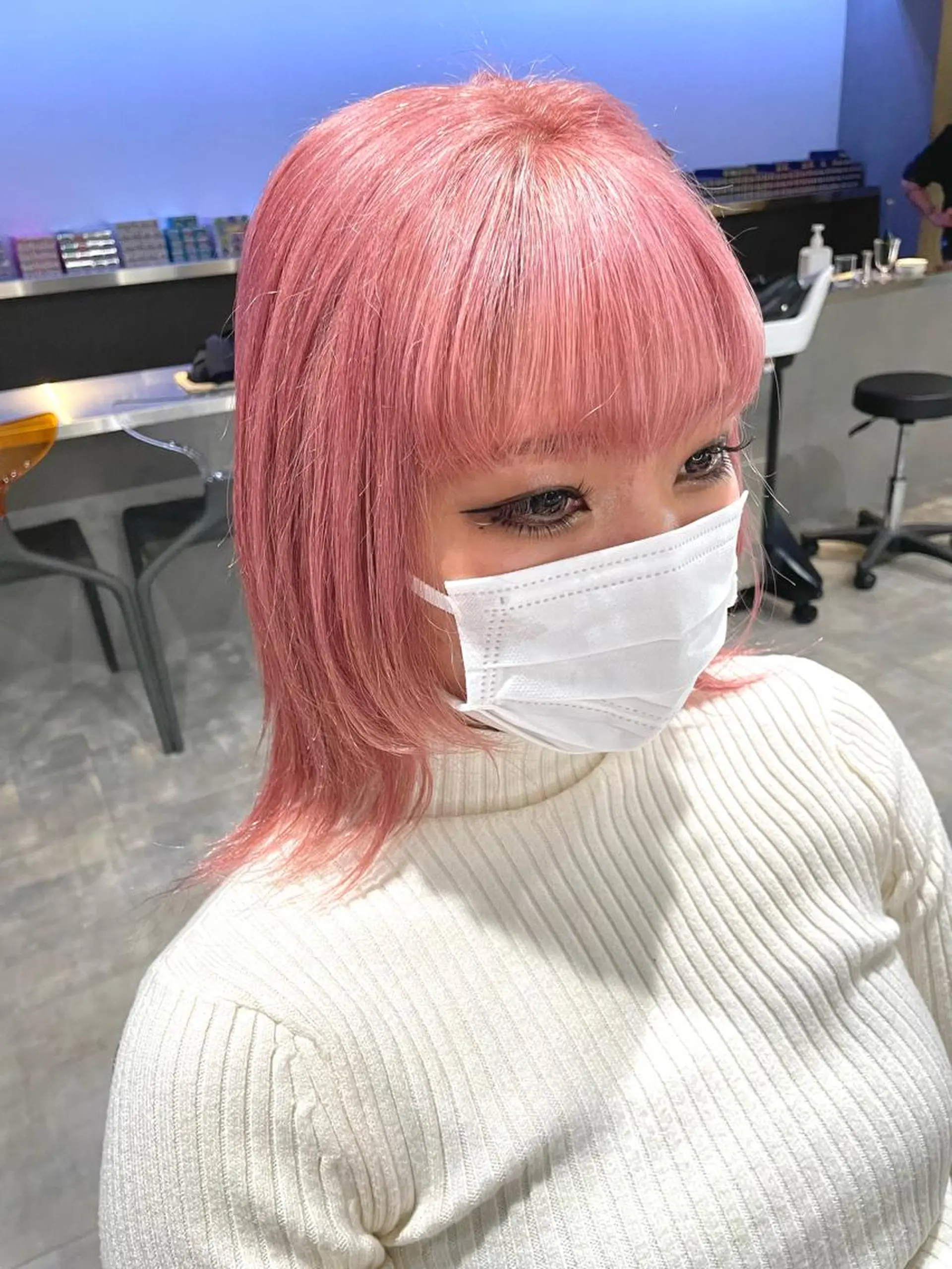 ミディアム カラー ヘアカラー トリートメント パーマ、ストパー モデル募集、ちはるのヘアスタイル