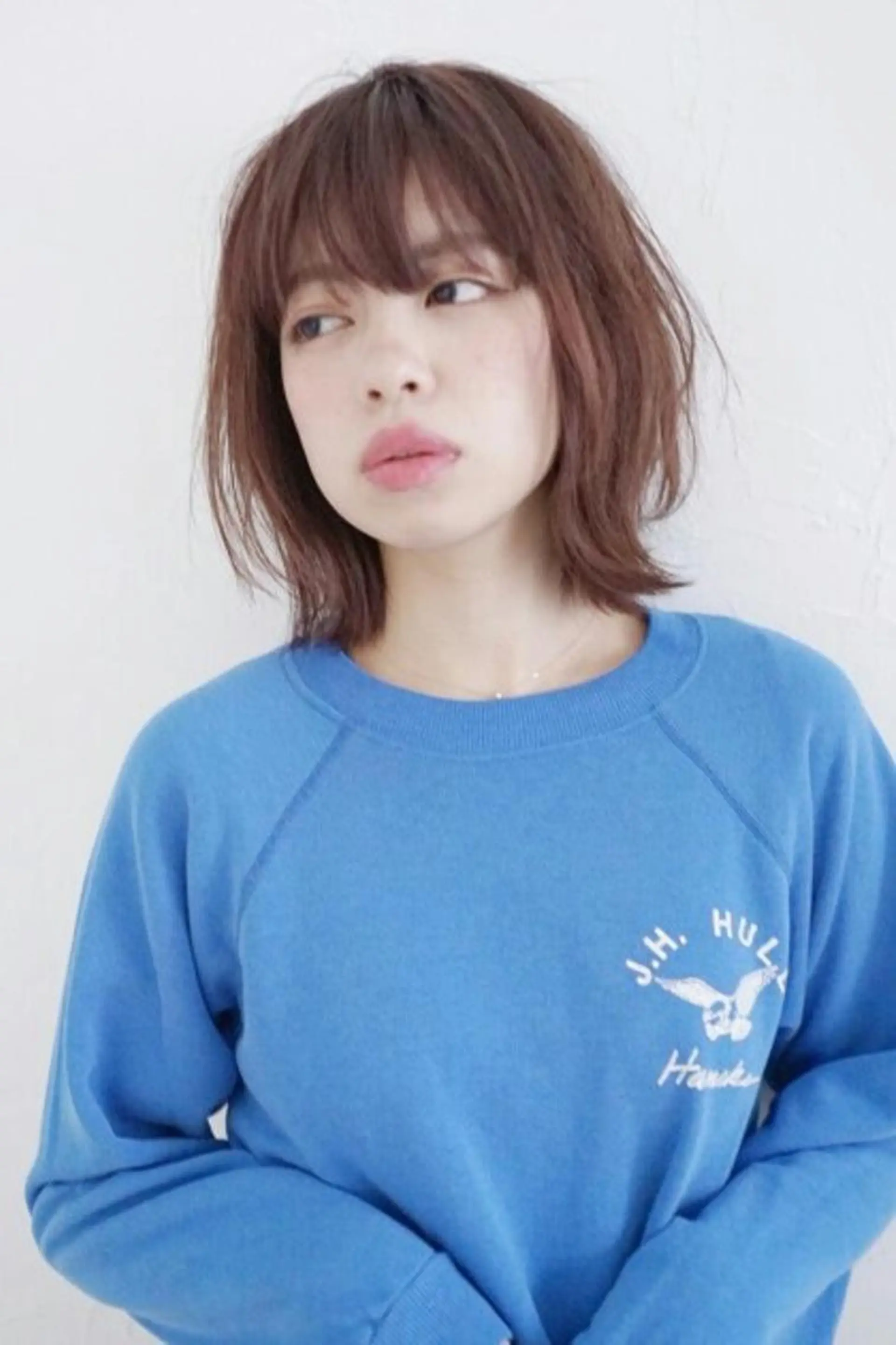 ミディアム カラー パーマ 小田川 竜也のヘアスタイル