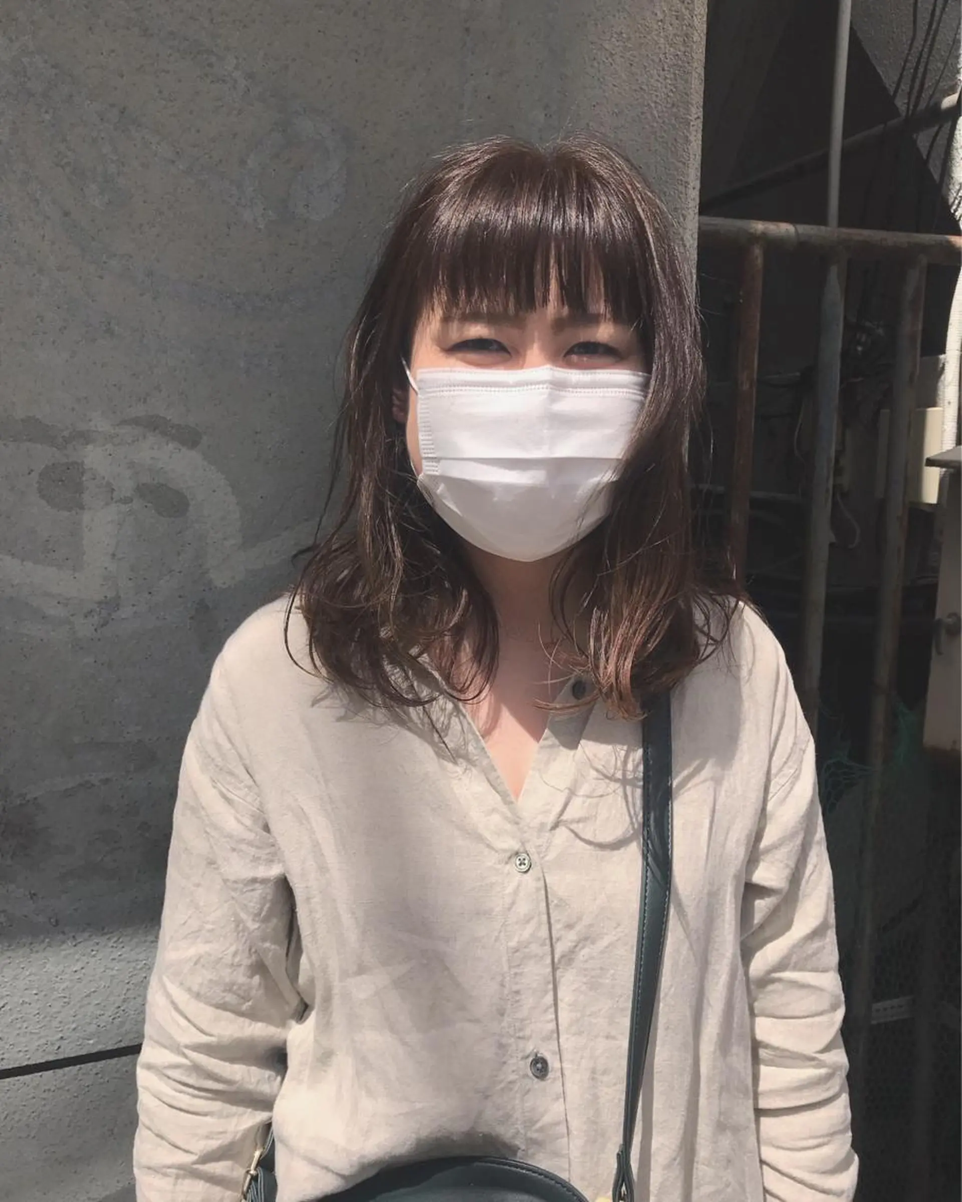 セミロング カット ヘアカラー 縮毛矯正 トリートメント さの あやねのヘアスタイル