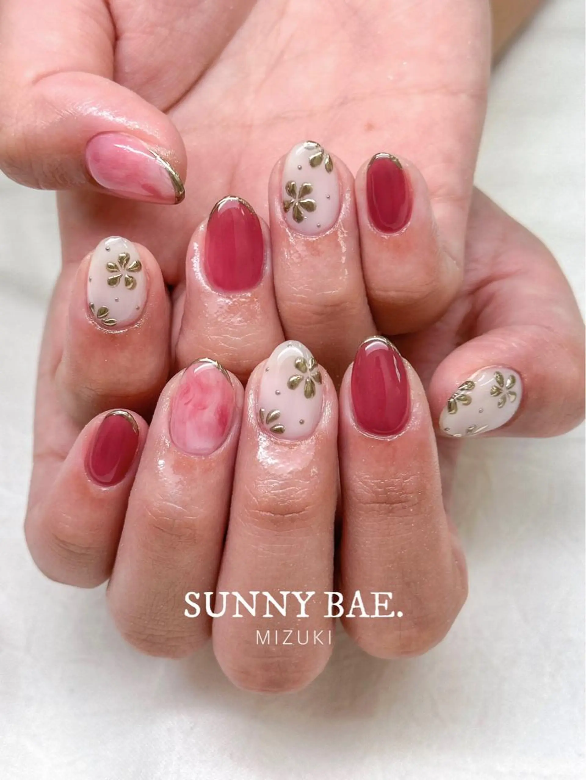ネイル フレンチネイル ミラーネイル ニュアンスネイル ピンク 春ネイル ハンドネイル SUNNY BAE. 🌼MIZUKIのネイルデザイン