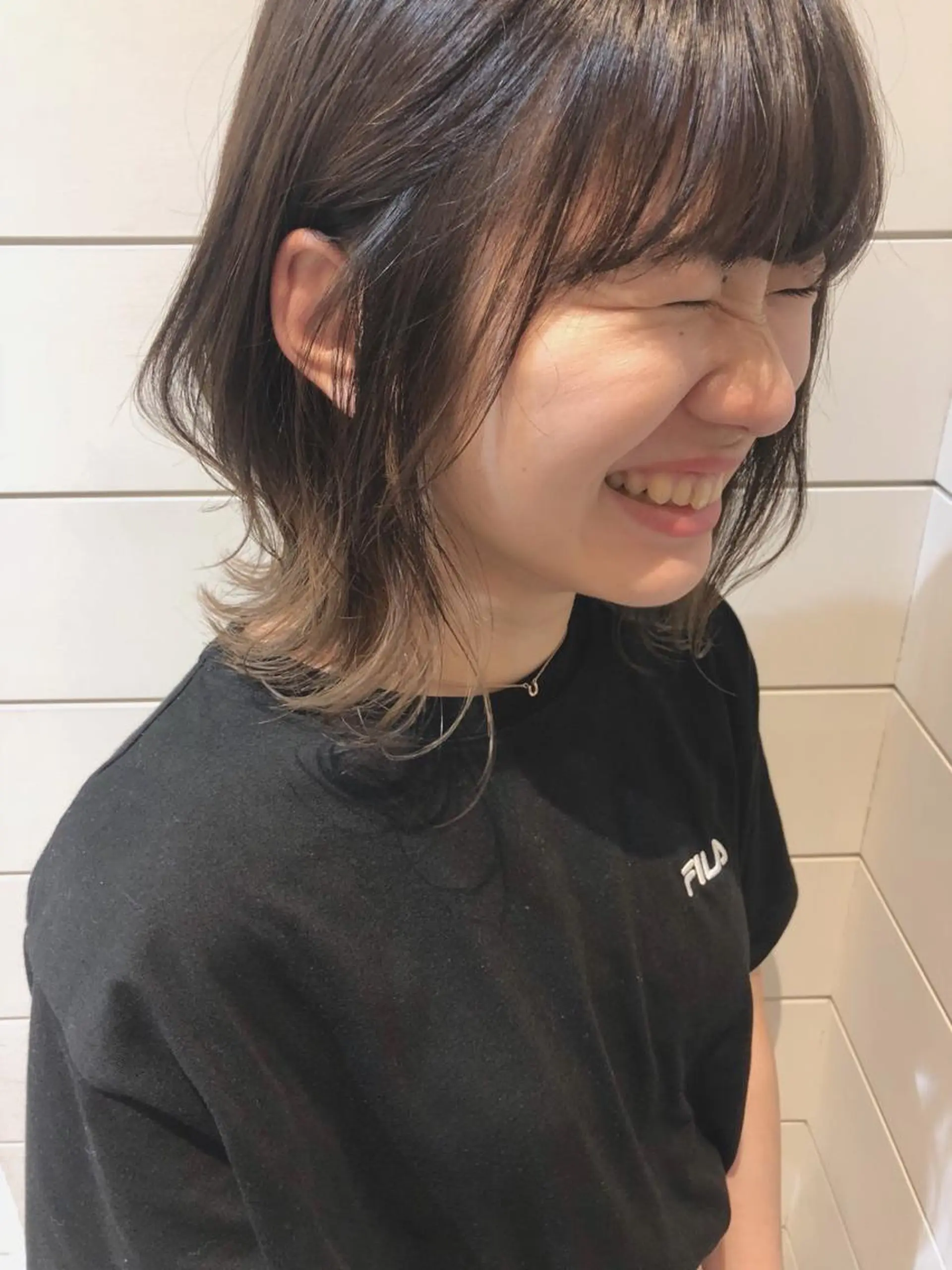 ミディアム カラー ブリーチ ハイライトカラー ハイライト ヘアカラー トリートメント 赤み消し/透明感 🪽◝✩ 武者春花のヘアスタイル