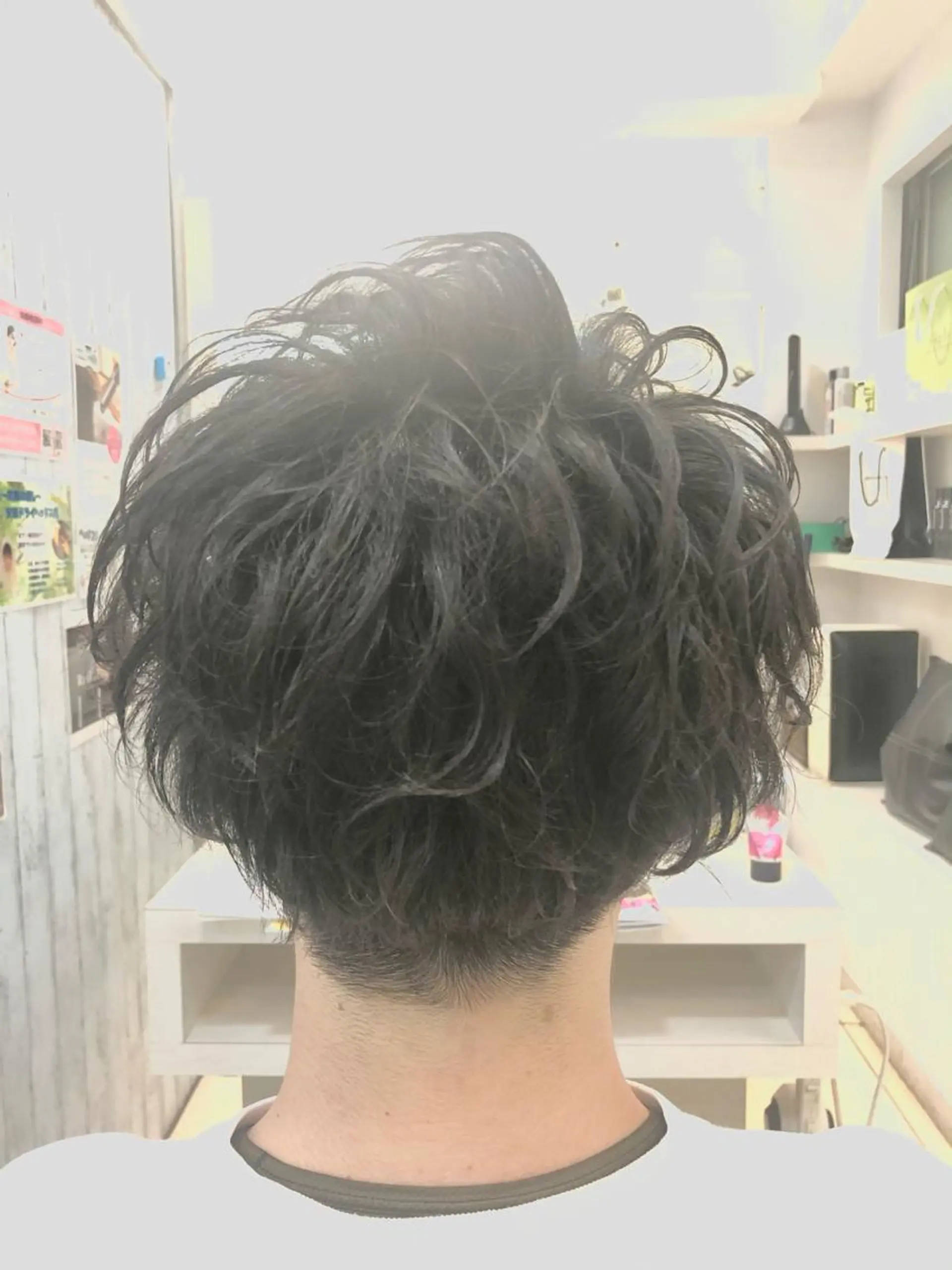 ショート パーマ メンズ 髪質改善× ハイライト溝江のヘアスタイル