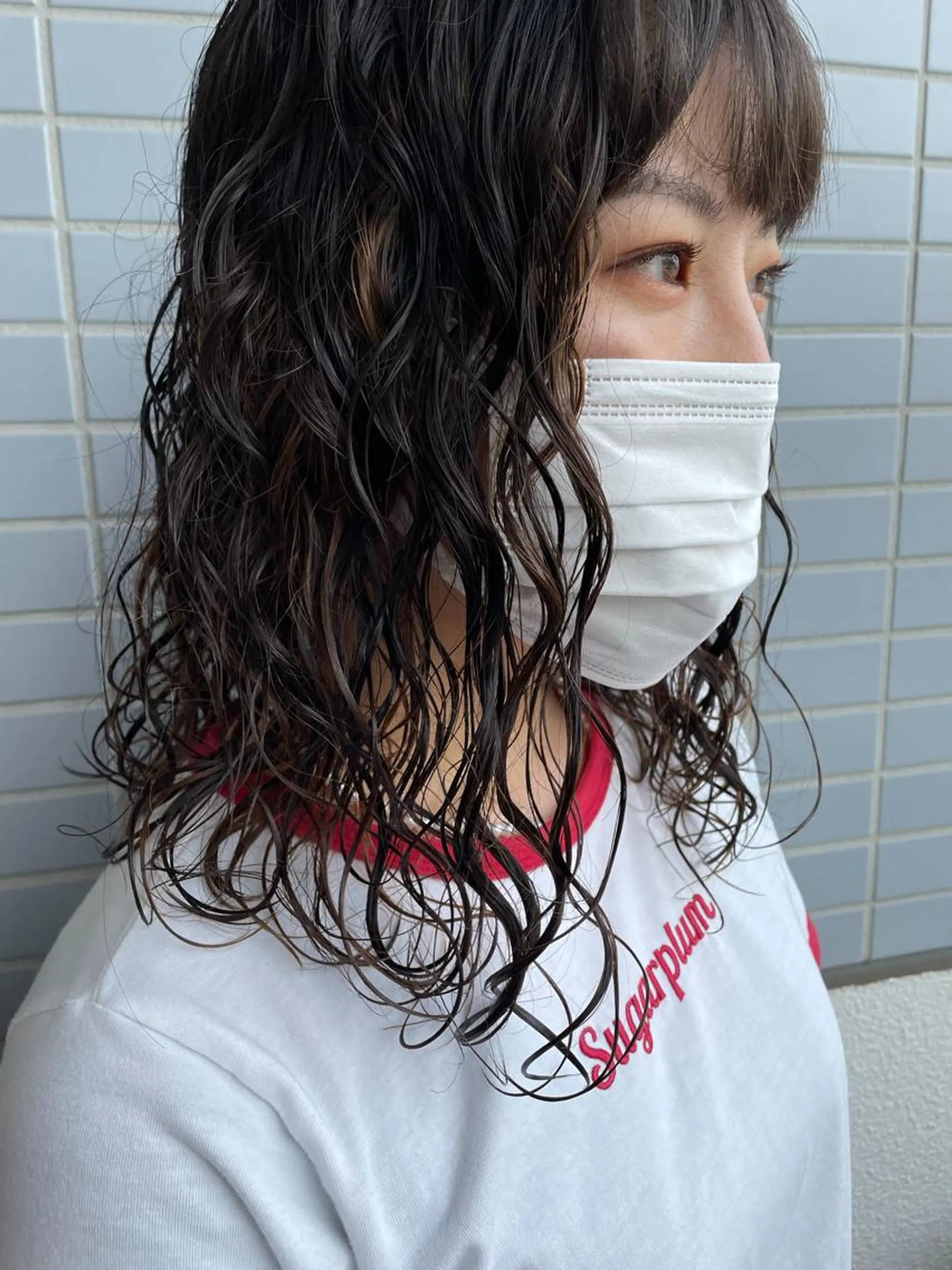 ミディアム パーマ ミディアムパーマ デジタルパーマ ボブ/インナーカラー /眉毛/Miyuのヘアスタイル