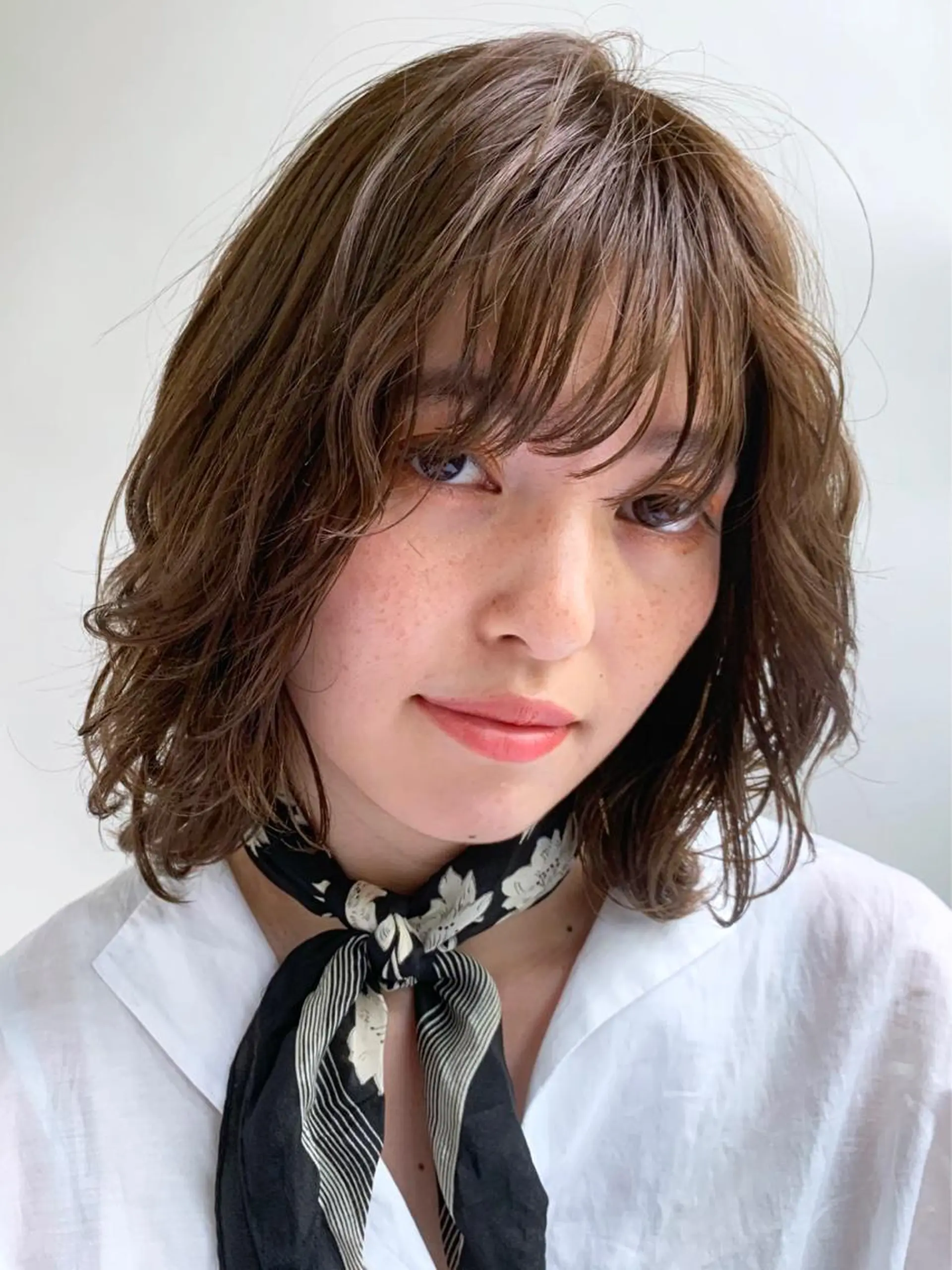 ミディアム カラー パーマ ミディアムパーマ 似合わせカット 銀座No.1髪質改善 縮毛矯正/本木のヘアスタイル