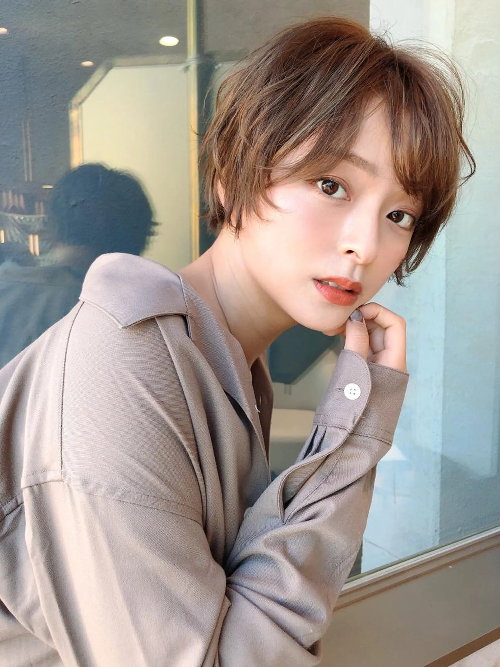 ショート カラー ヘアカラー トリートメント 店長/mao/ 前髪/顔周りカットのヘアスタイル