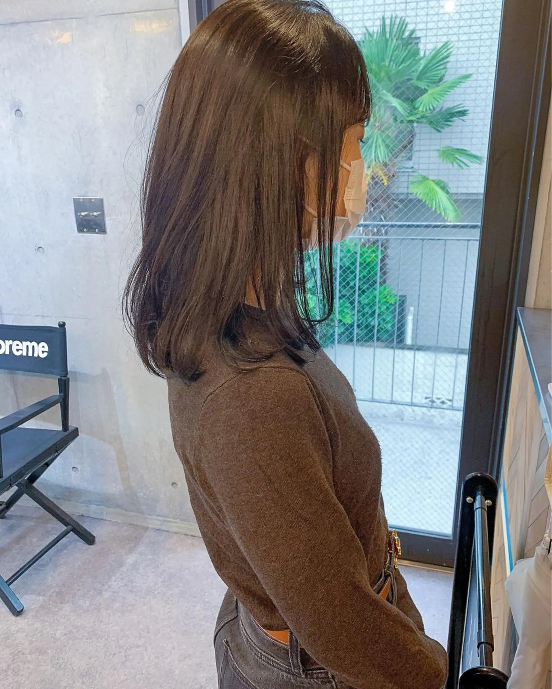 ミディアム カット トリートメント 柔らかブラウン/顔周 りレイヤー♡ユウシのヘアスタイル