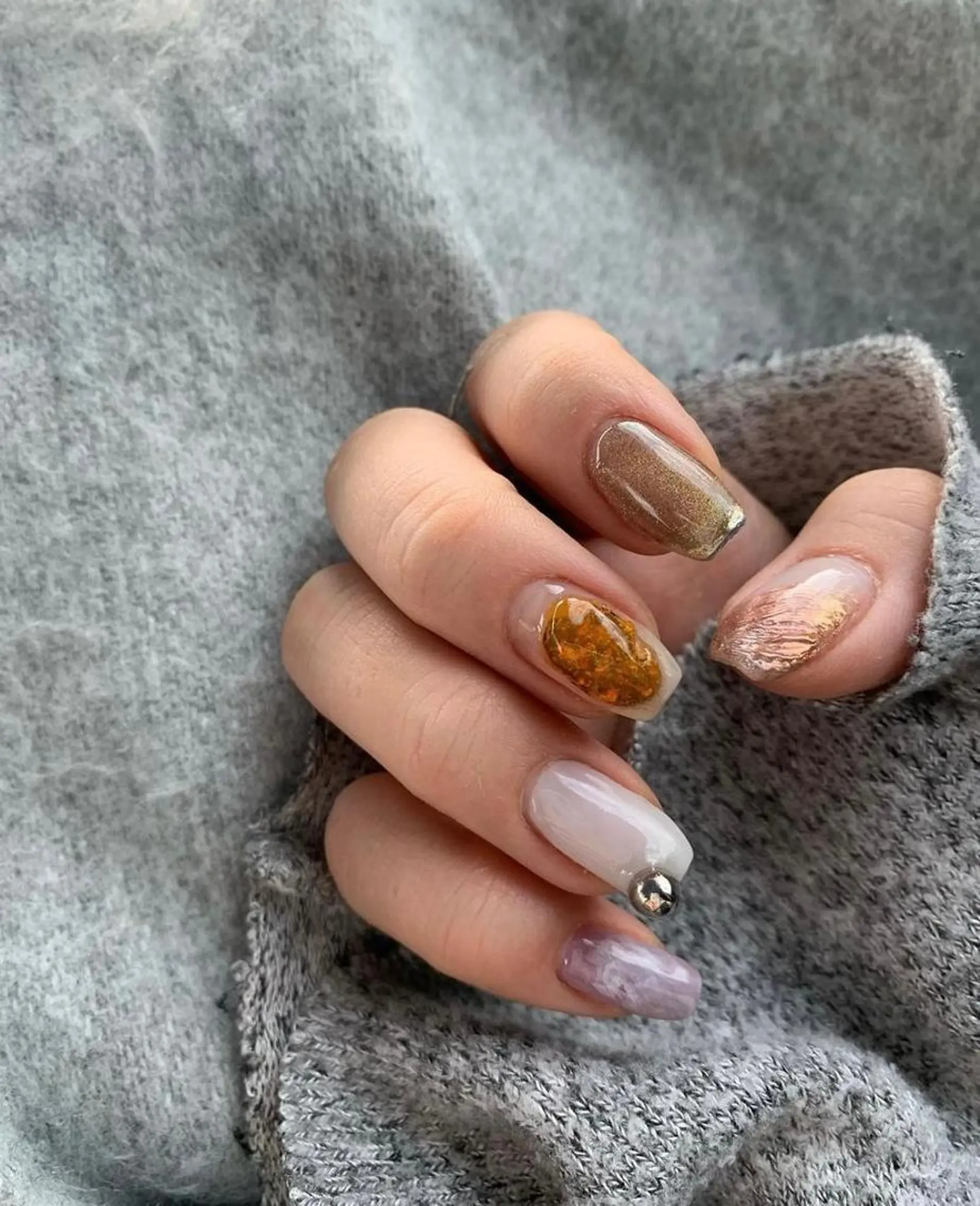 ネイル ストーンネイル Hair＆Esthe＆Nail　Garden所属・Garden Takeuchiのネイルデザイン