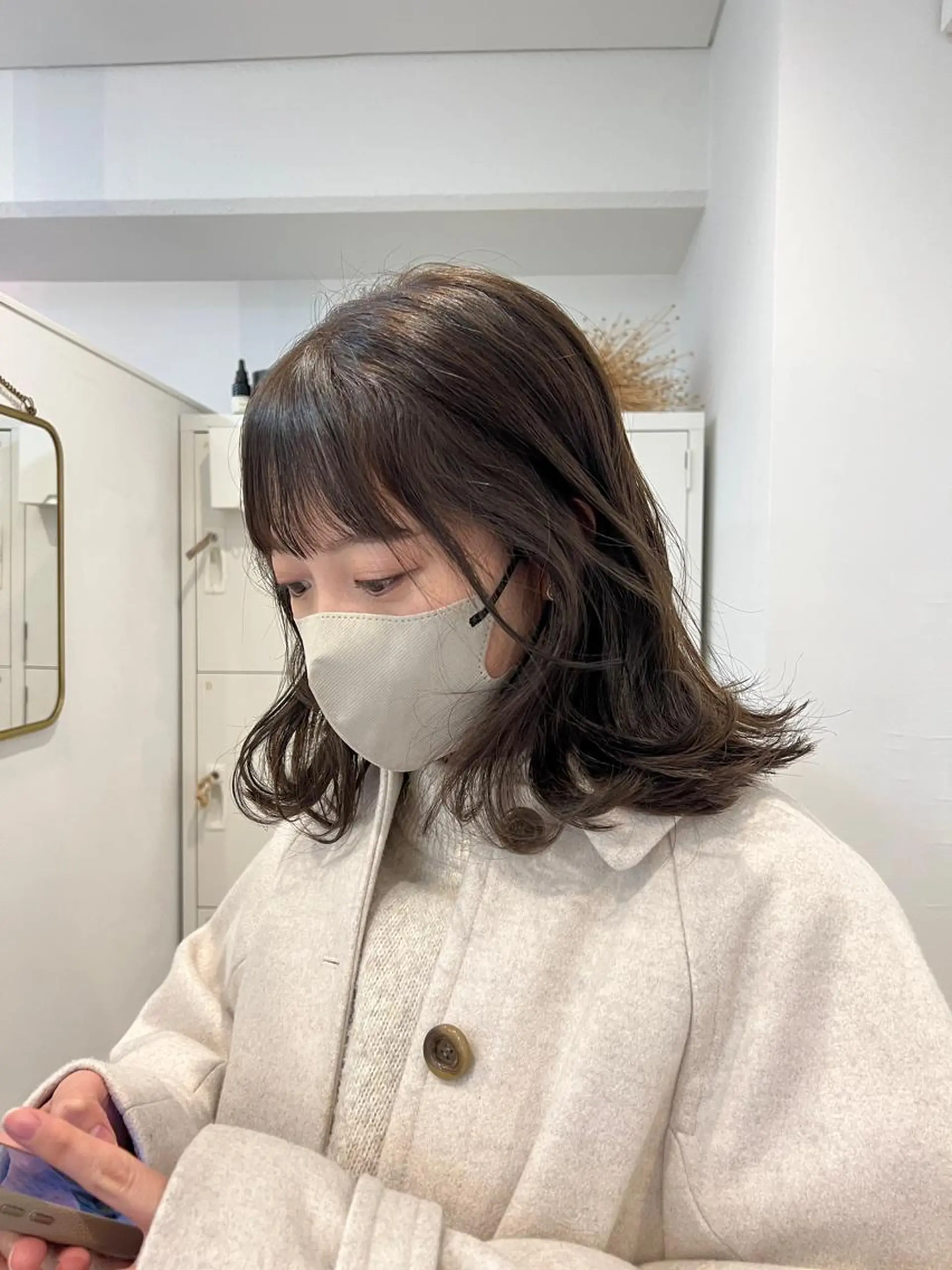 ミディアム カラー レイヤーカット ボブパーマNo.1のヘアスタイル