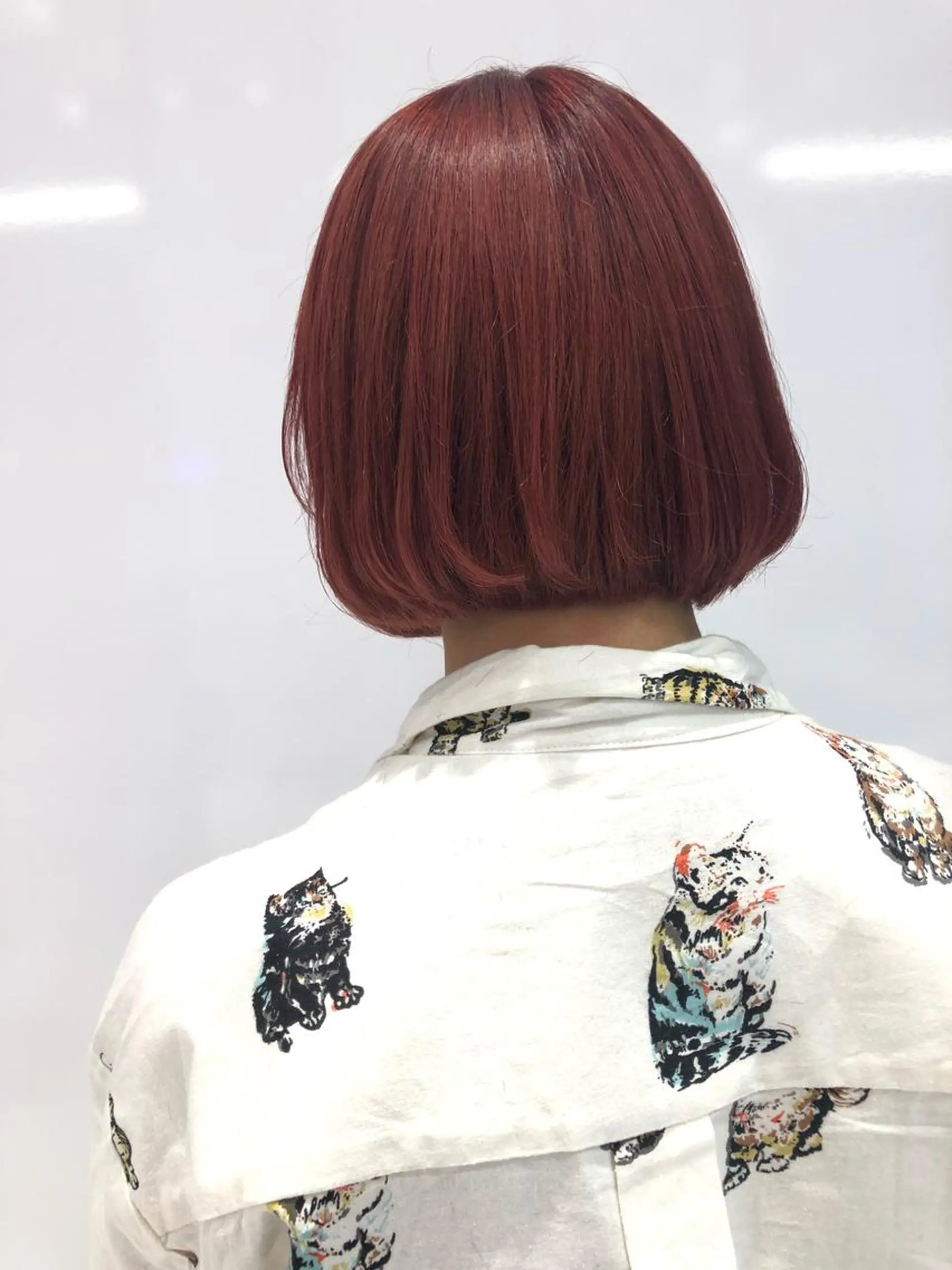 ミディアム カラー ブリーチ レッドカラー カット ヘアカラー keen吉祥寺所属・相川 愛実のヘアスタイル