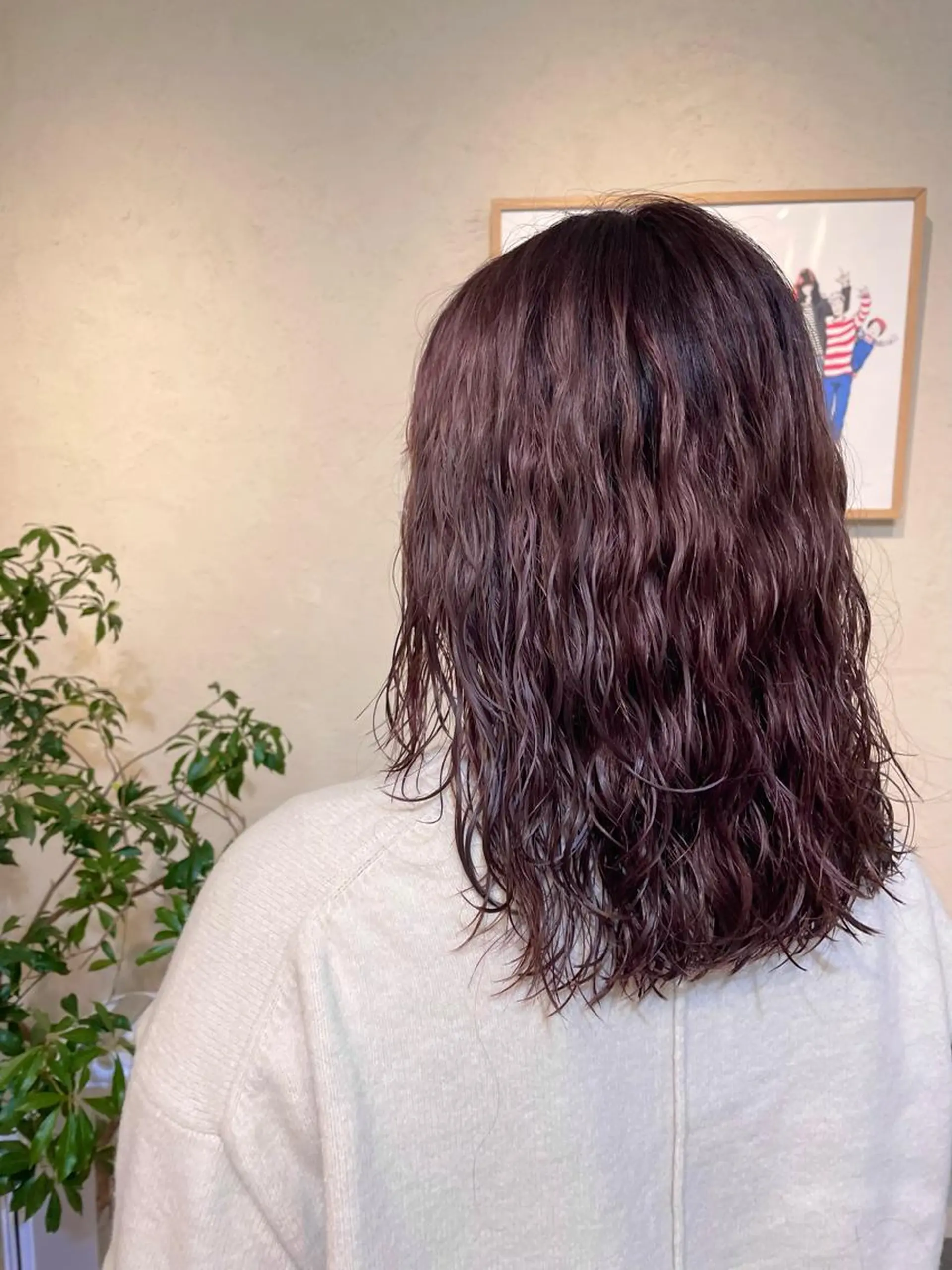 セミロング カラー ラベンダーカラー Rin:nel hair所属・Takanishi くすみベージュカラーのヘアスタイル