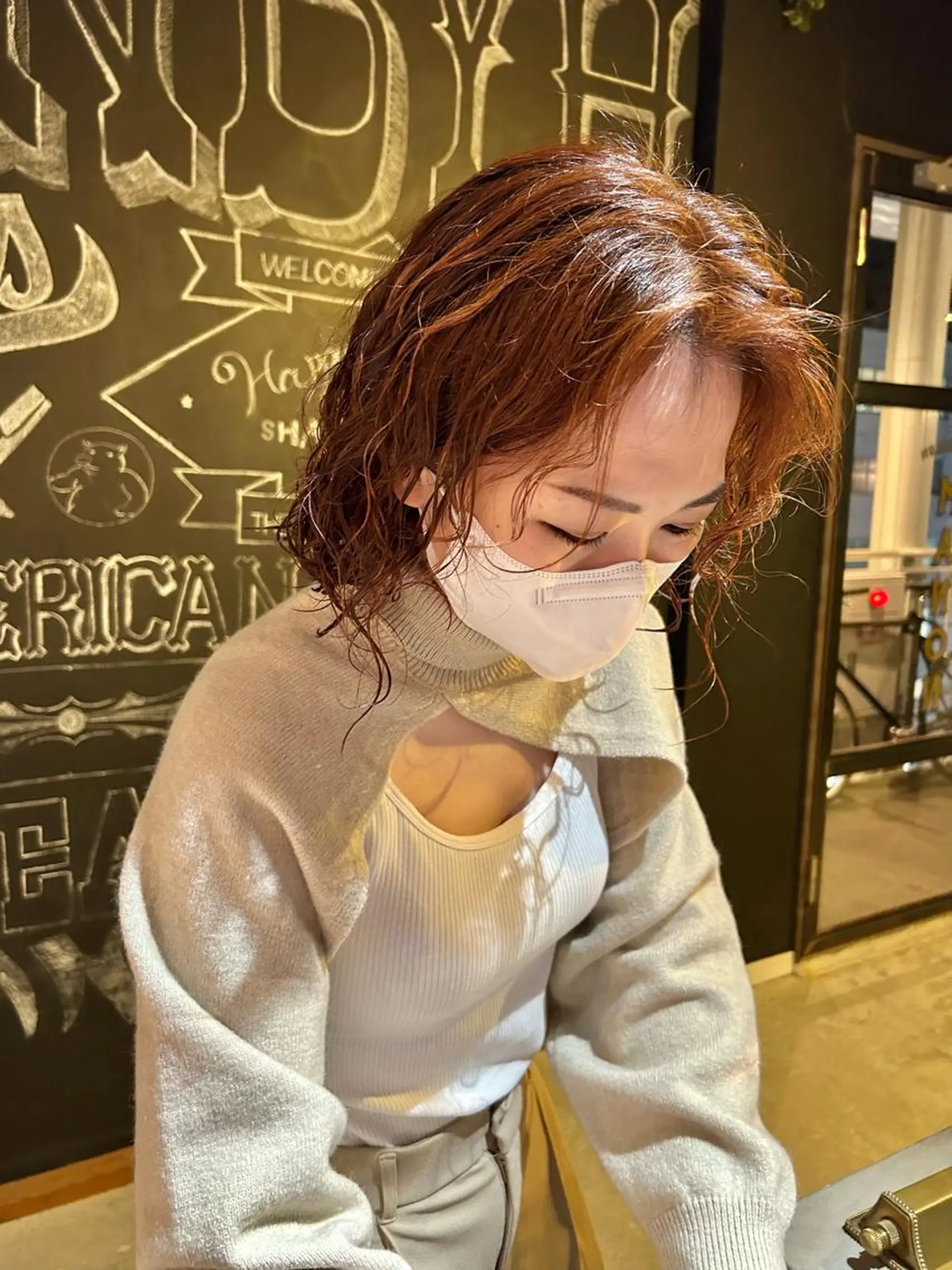 ミディアム カラー パーマ カット ヘアカラー パーマ トリートメント メンズヘア/レイヤー /ボブ山内春輝のヘアスタイル