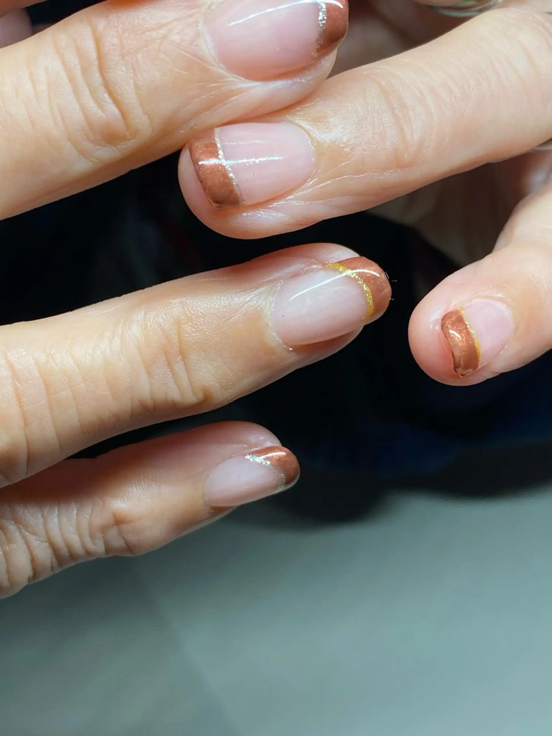 ネイル フレンチネイル ラメ(グリッター) akita kazumiのネイルデザイン