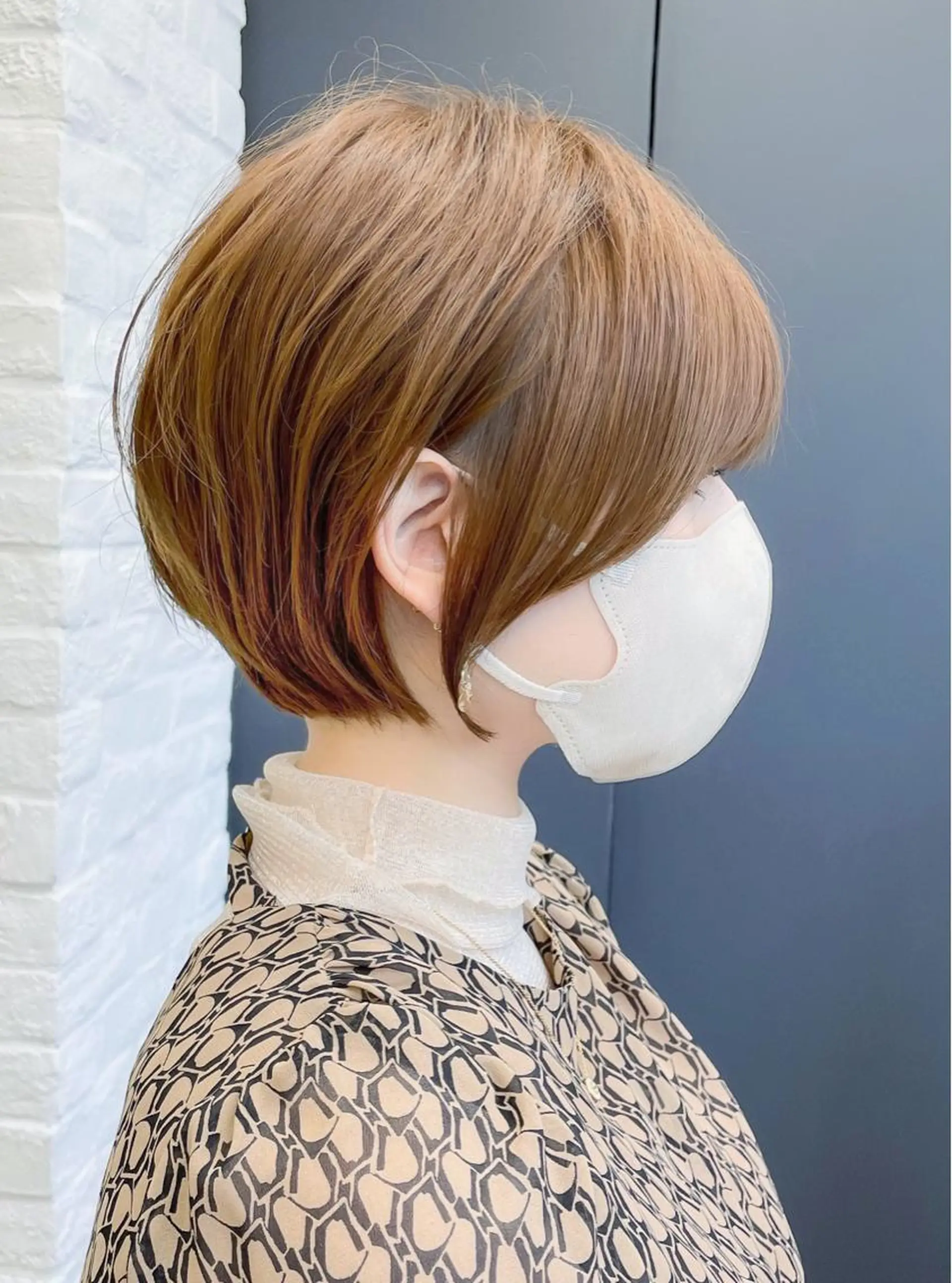 ショート ショートヘア くすみカラー、大場猛のヘアスタイル