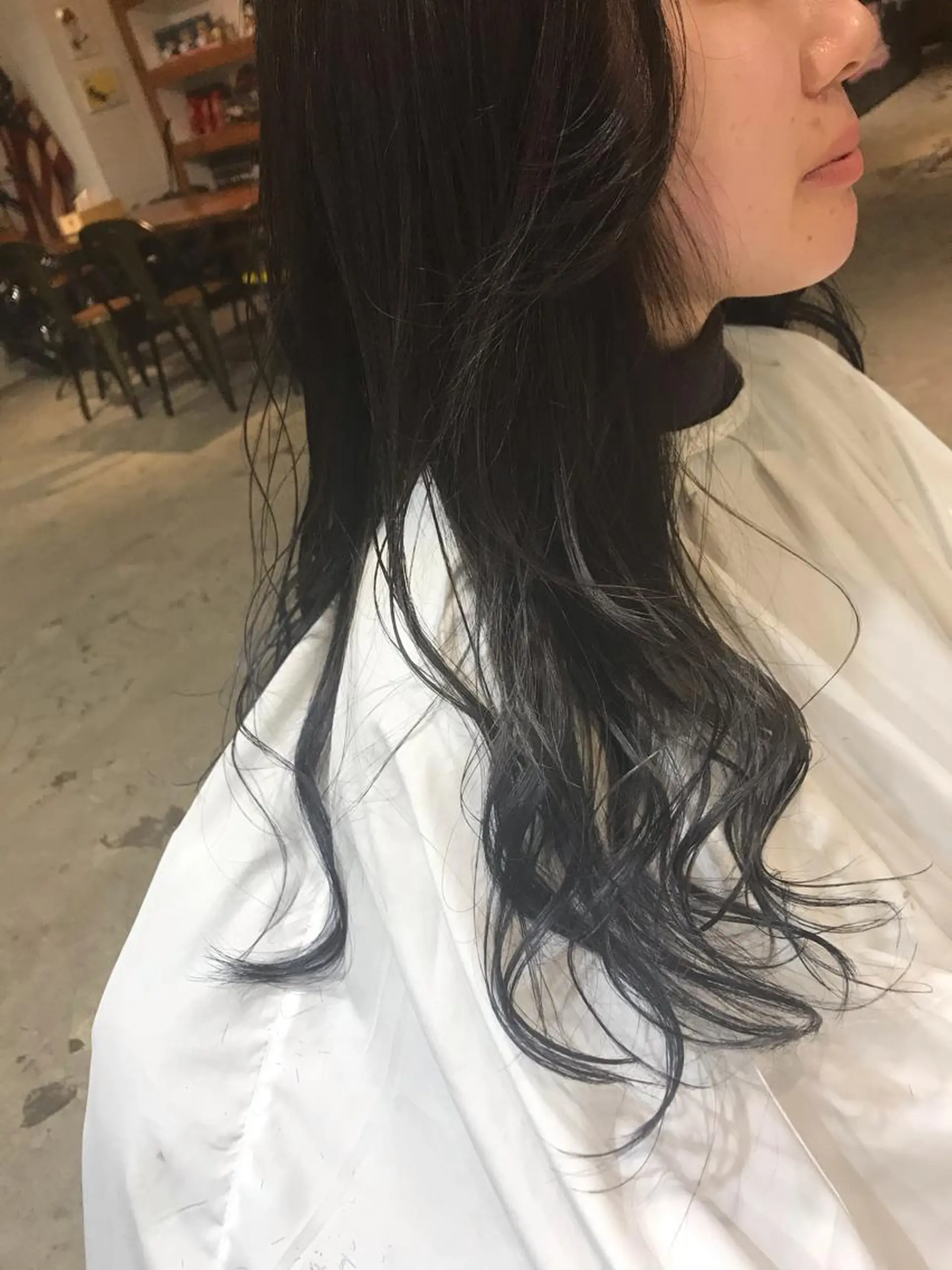 ロング カラー パーマ ヘアアレンジ メンズ キッズ ブルーカラー グラデーションカラー Forest. -髪質改善-のヘアスタイル