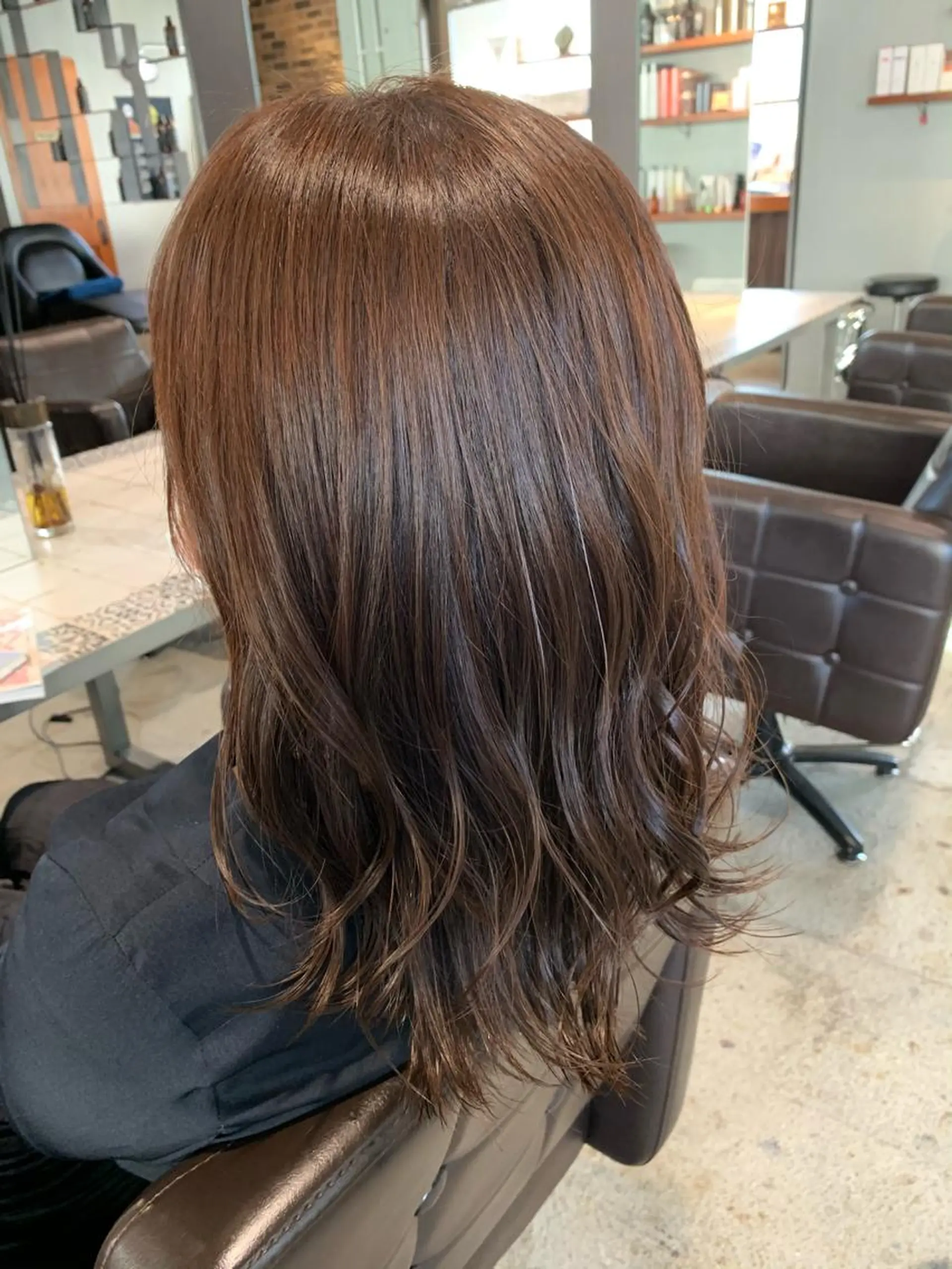 ミディアム カラー ヘアアレンジ ブラウンカラー ココアブラウン ヘアカラー トリートメント 似合わせ×美髪改善✨ Yutoのヘアスタイル