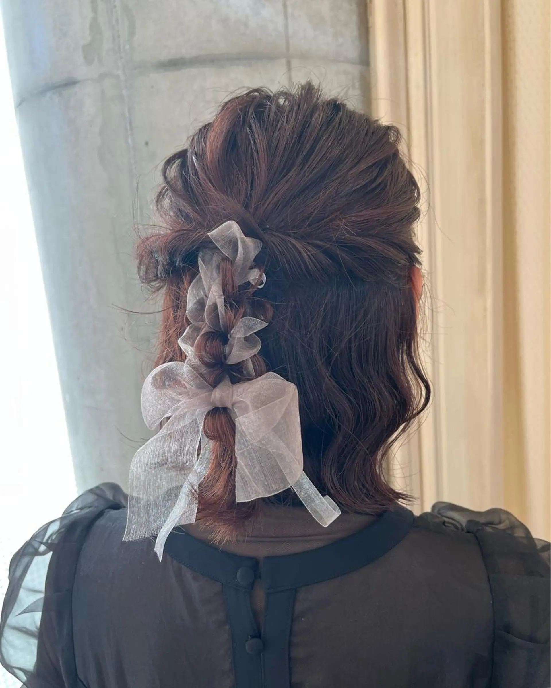 ショート ヘアアレンジ ボブ ヘアセット サソウ ユリエ🥥のヘアスタイル