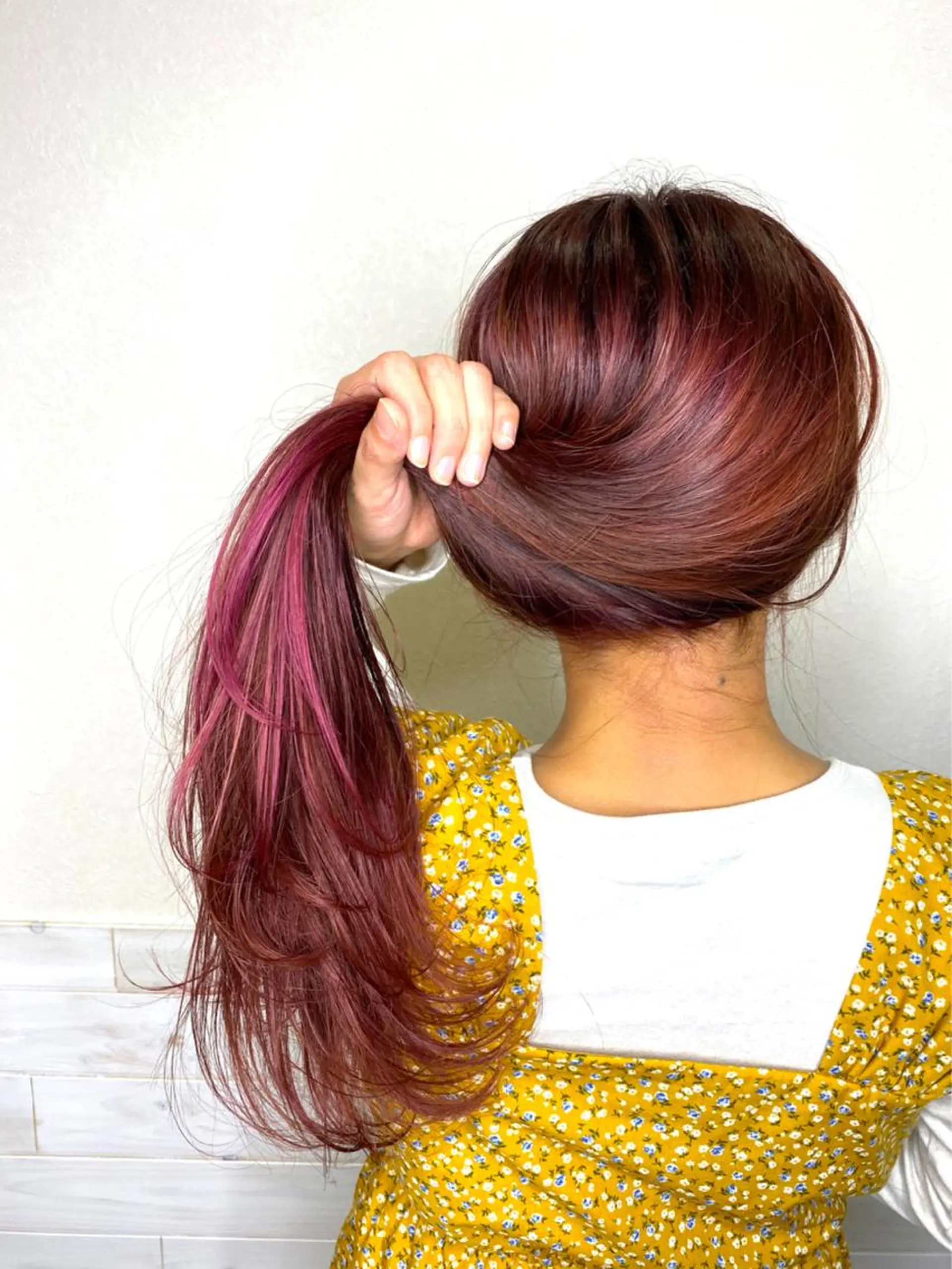 ロング カラー ピンクカラー カラー特化サロン茶屋 町Furukuboのヘアスタイル