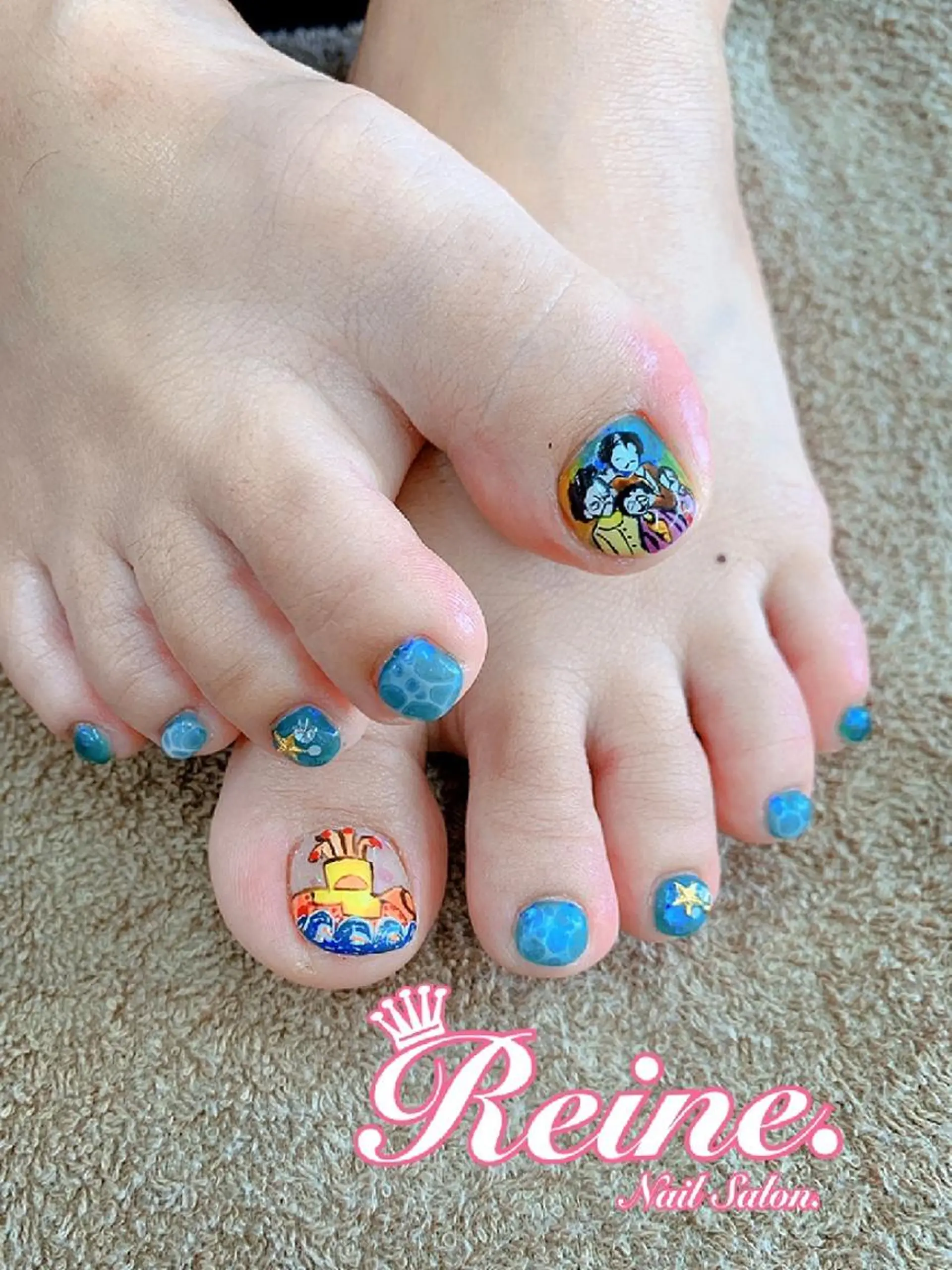 ネイル フットネイル 水色 Nailsalon Reine所属・玉栄 伶奈のネイルデザイン