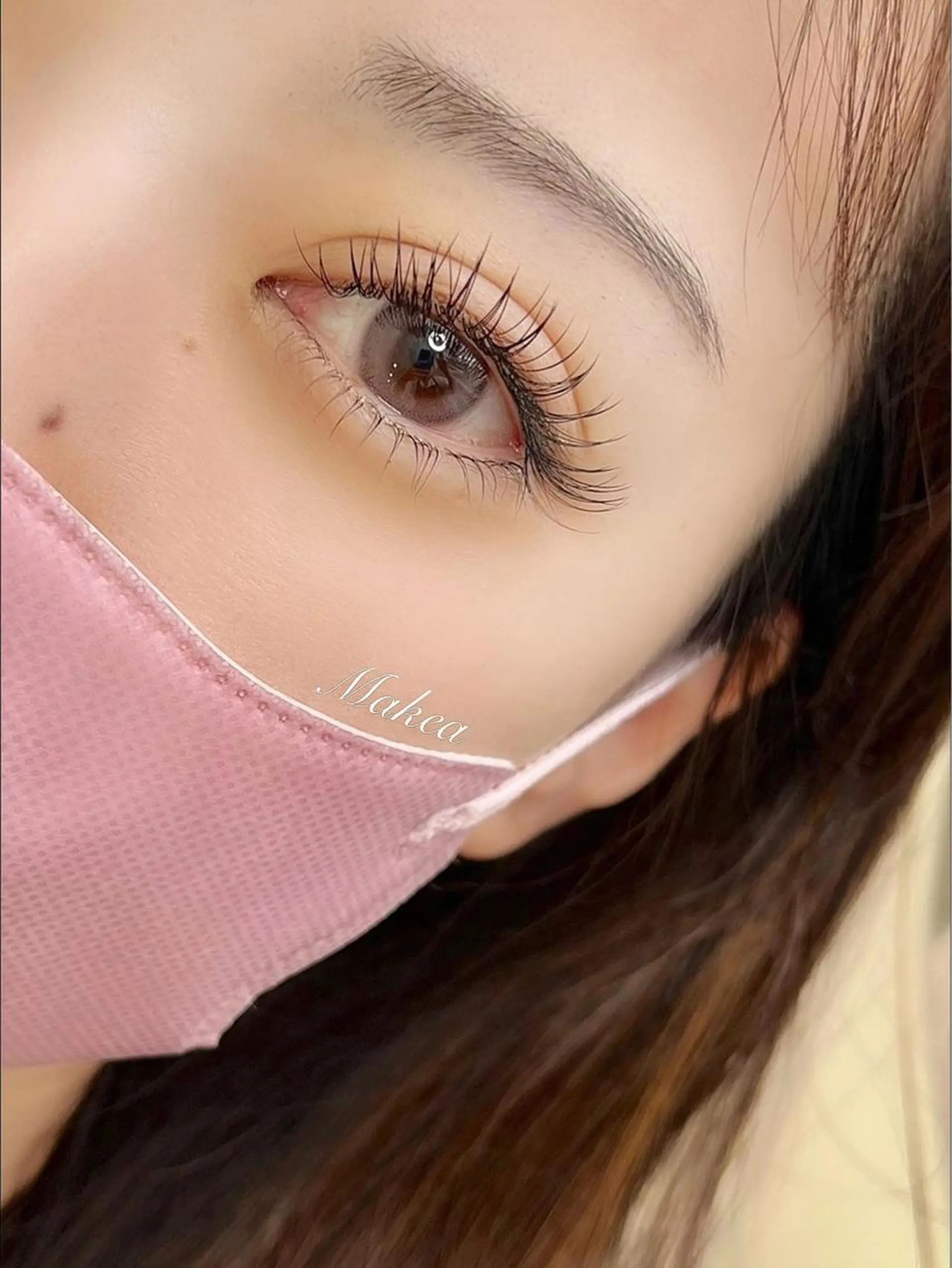 マツエク・マツパ フラットラッシュ 下まつげエクステ 一重×まつ毛パーマ 🤍Makea🤍 Kawanoのマツエク・マツパデザイン