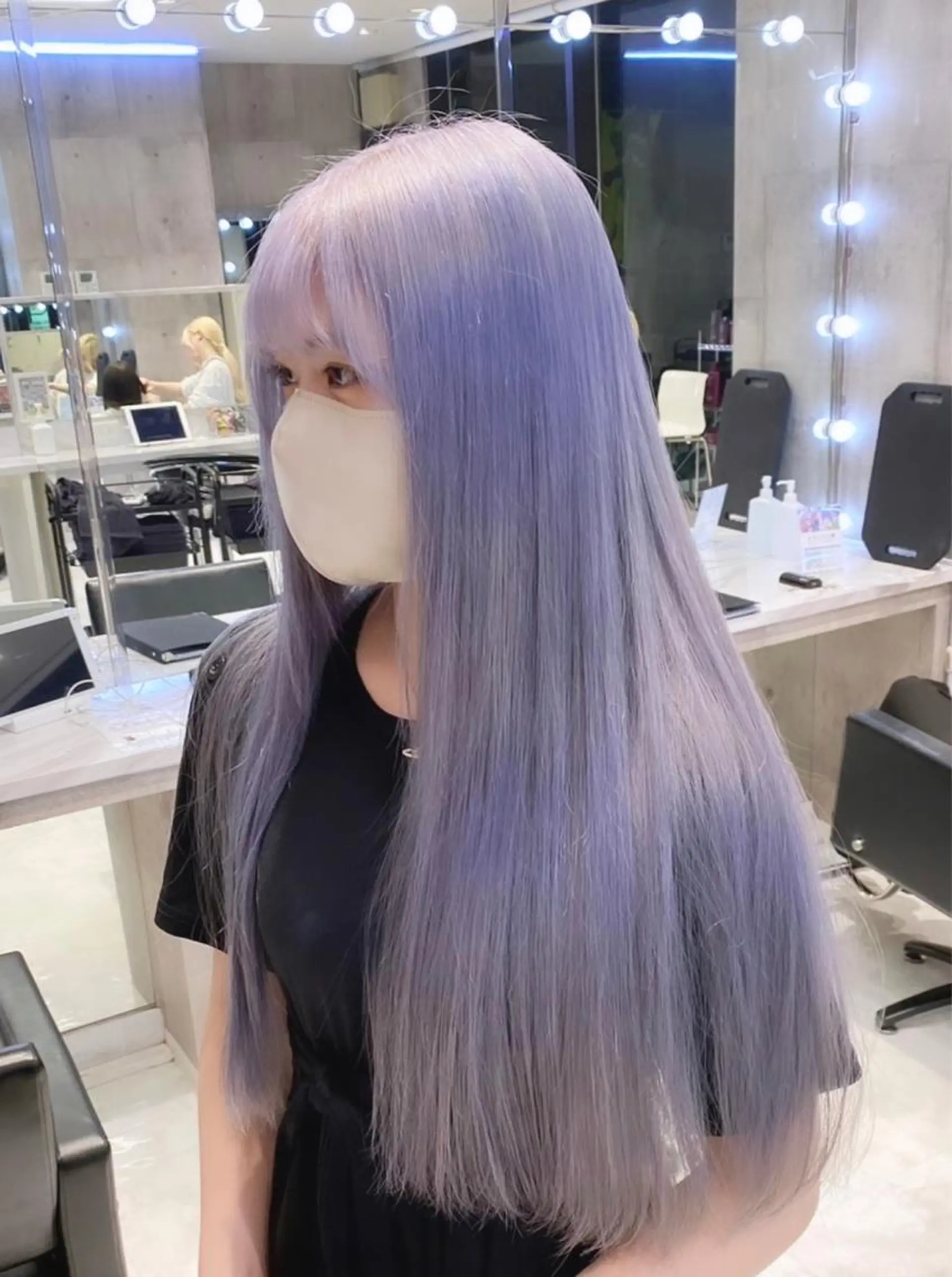セミロング カラー パーマ ヘアアレンジ メンズ キッズ ネイル マツエク・マツパ アイブロウ ラベンダーカラー ホワイト ハイトーンNo.1 👩🏼NaGiSaのヘアスタイル