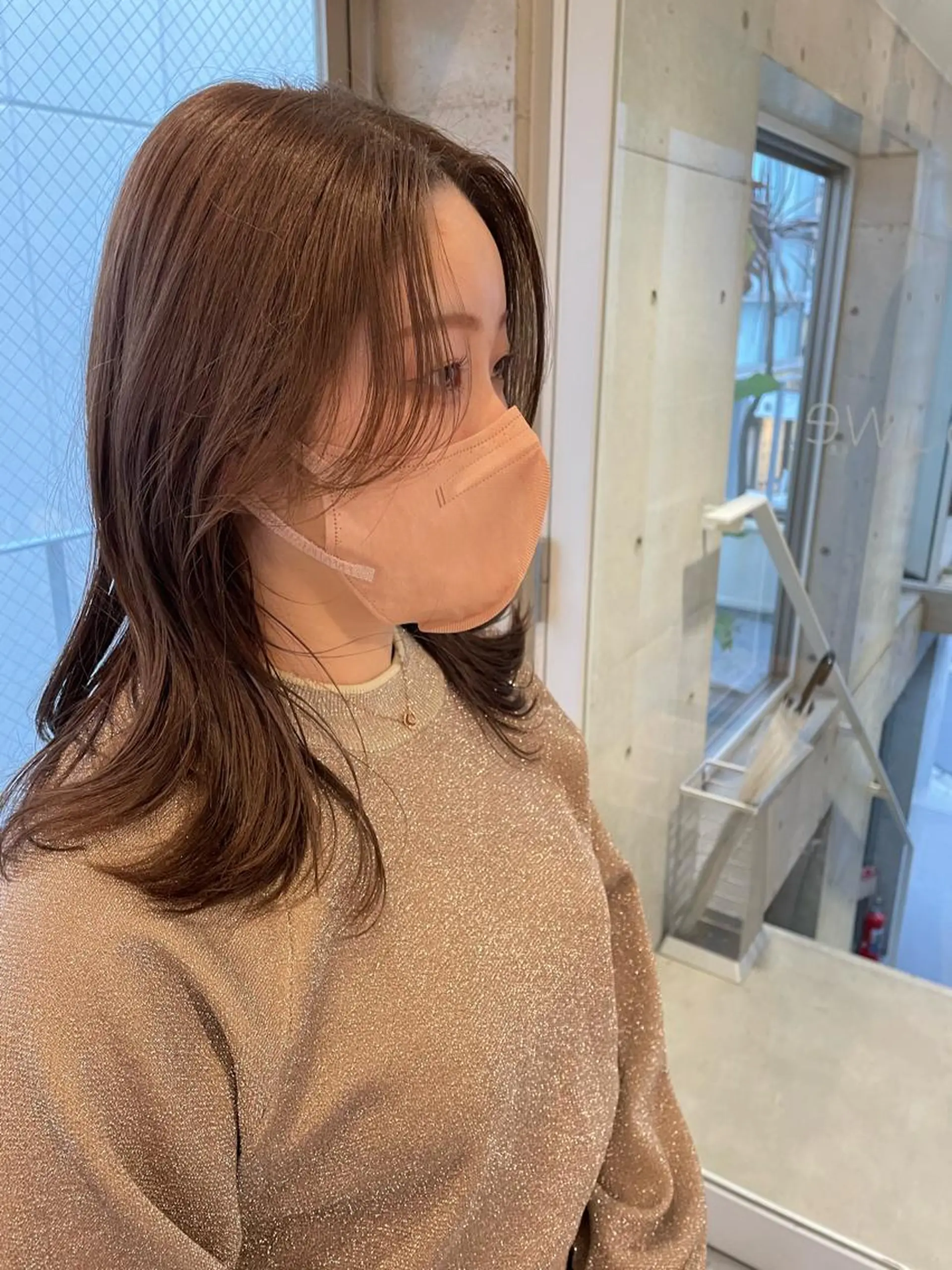 ミディアム カラー グレージュ ミント カット ヘアカラー トリートメント レイヤーカット🎀 kanaのヘアスタイル