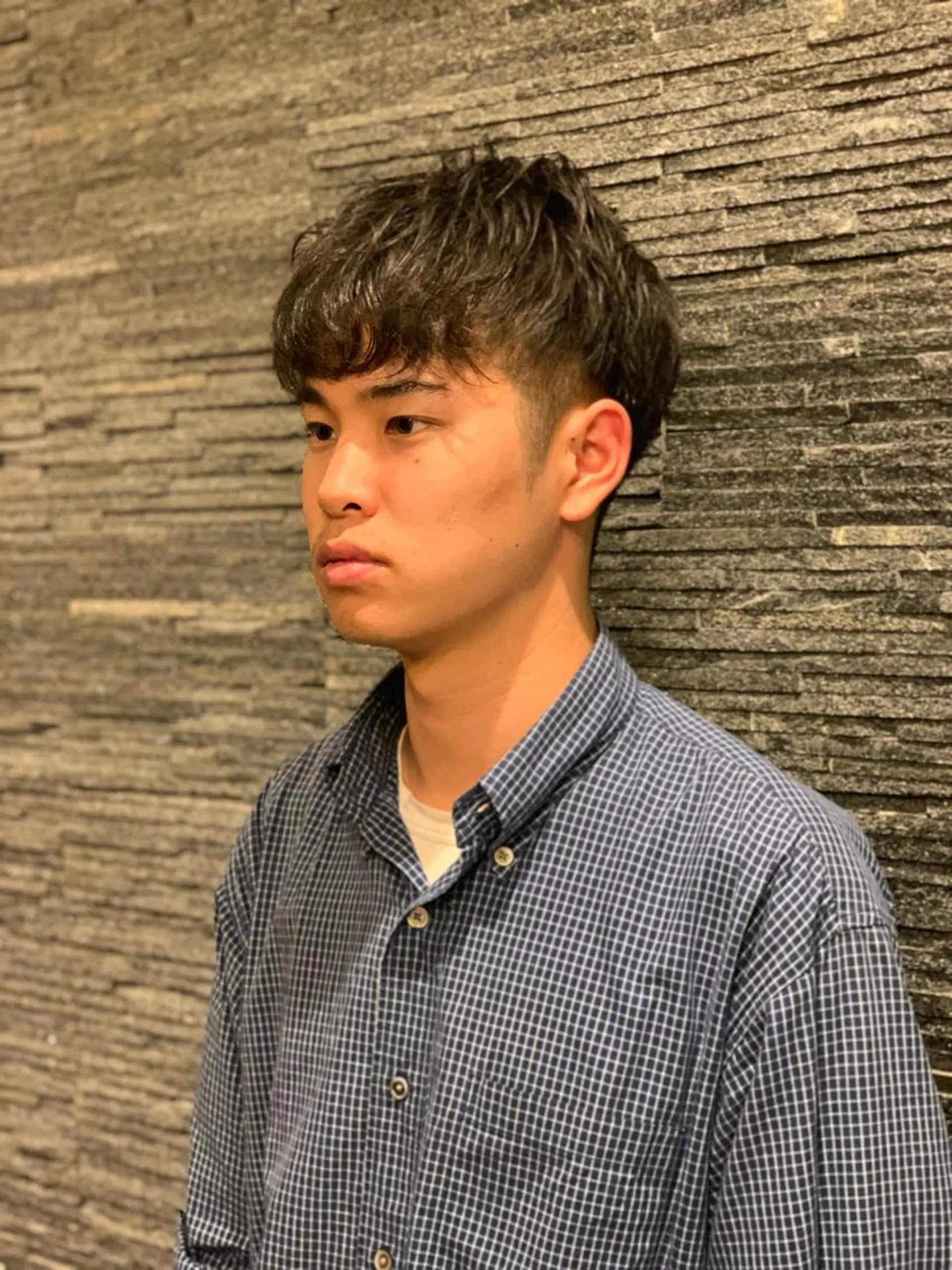 ミディアム メンズ HIROGINZAプレミアムバーバー赤坂店所属・田中 千恩のヘアスタイル