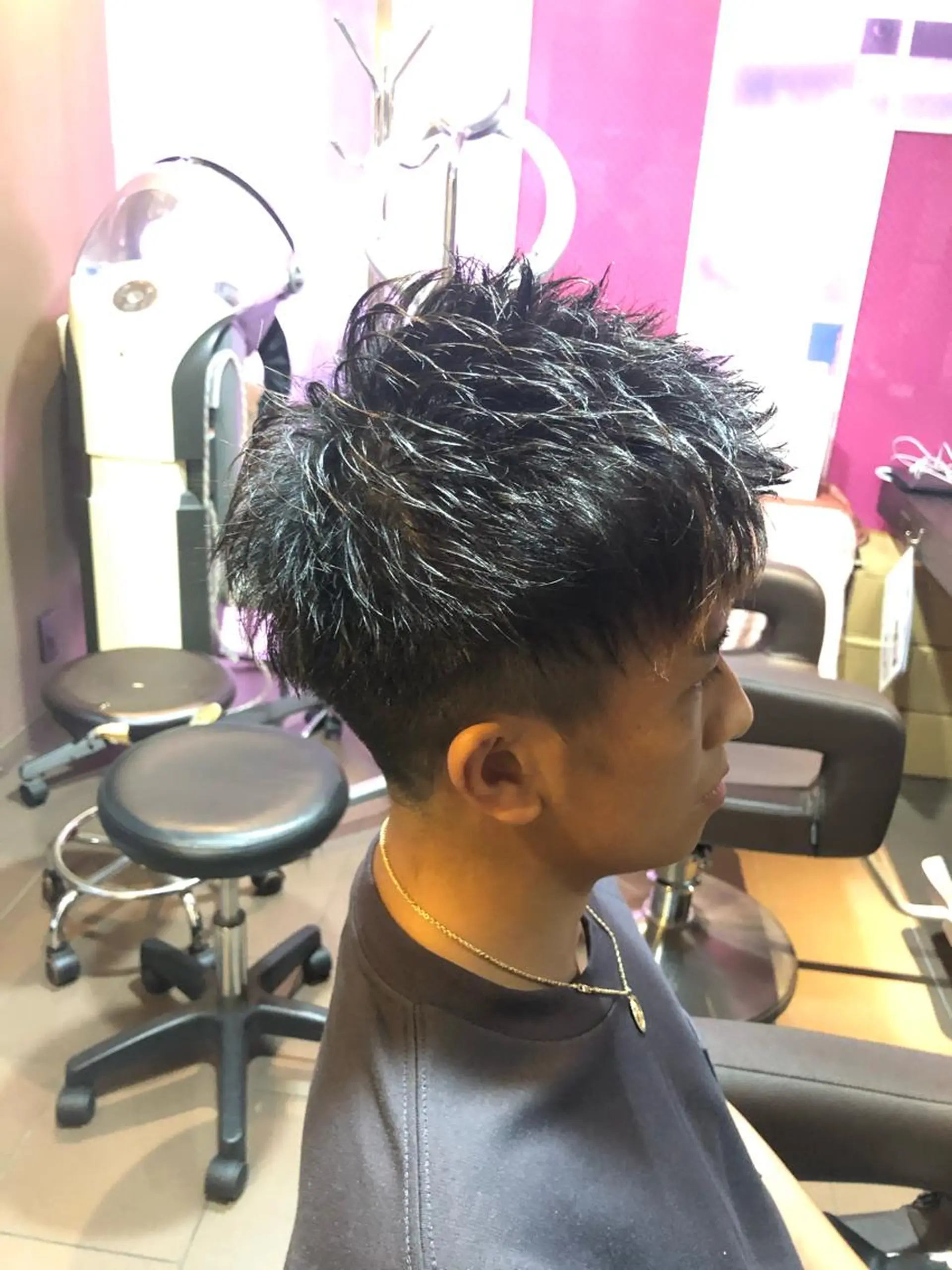 ショート メンズ カット 髪質改善× ハイライト溝江のヘアスタイル