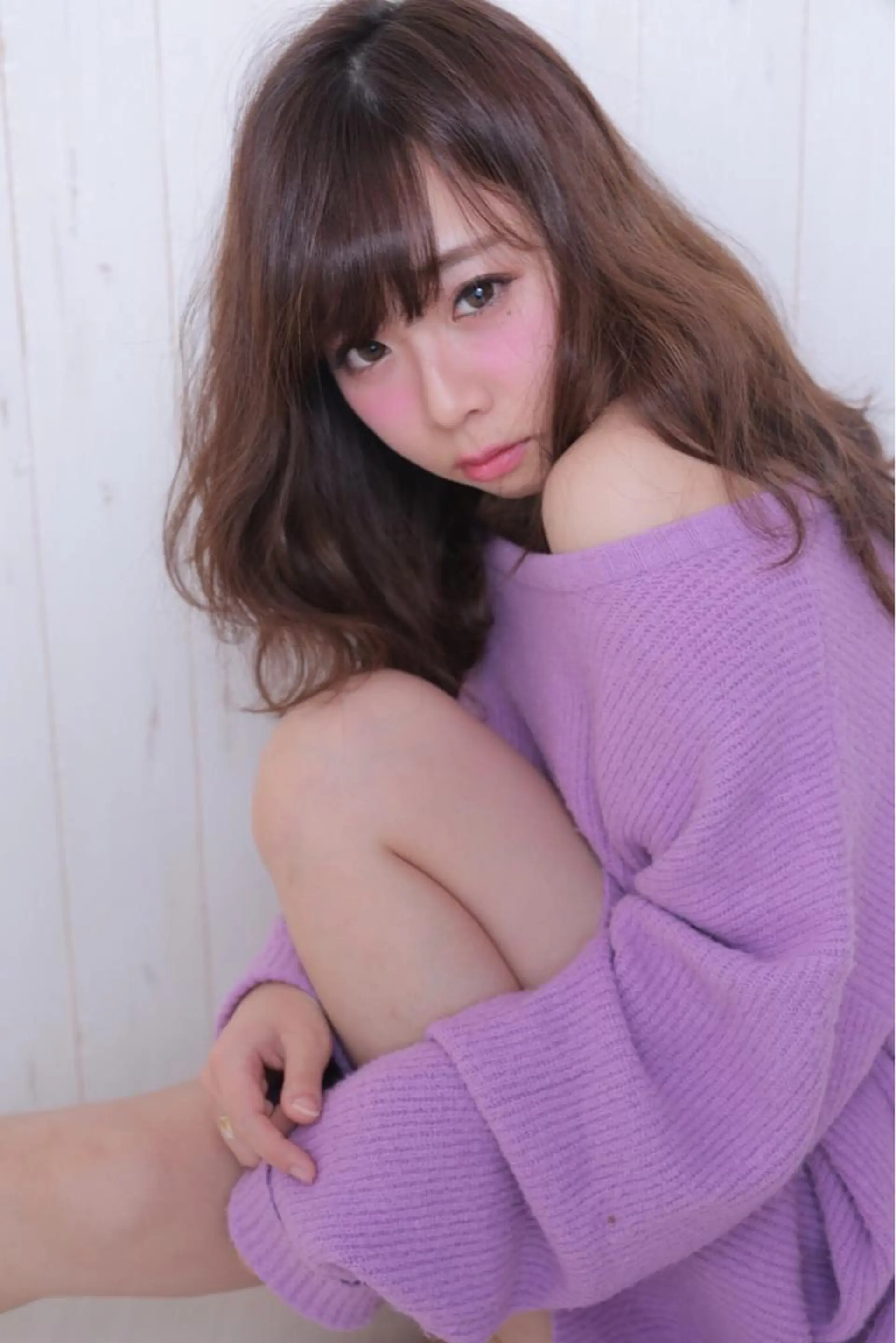 ミディアム カラー パーマ ヘアアレンジ マツエク・マツパ 小顔カット✨ 透明感カラーのヘアスタイル